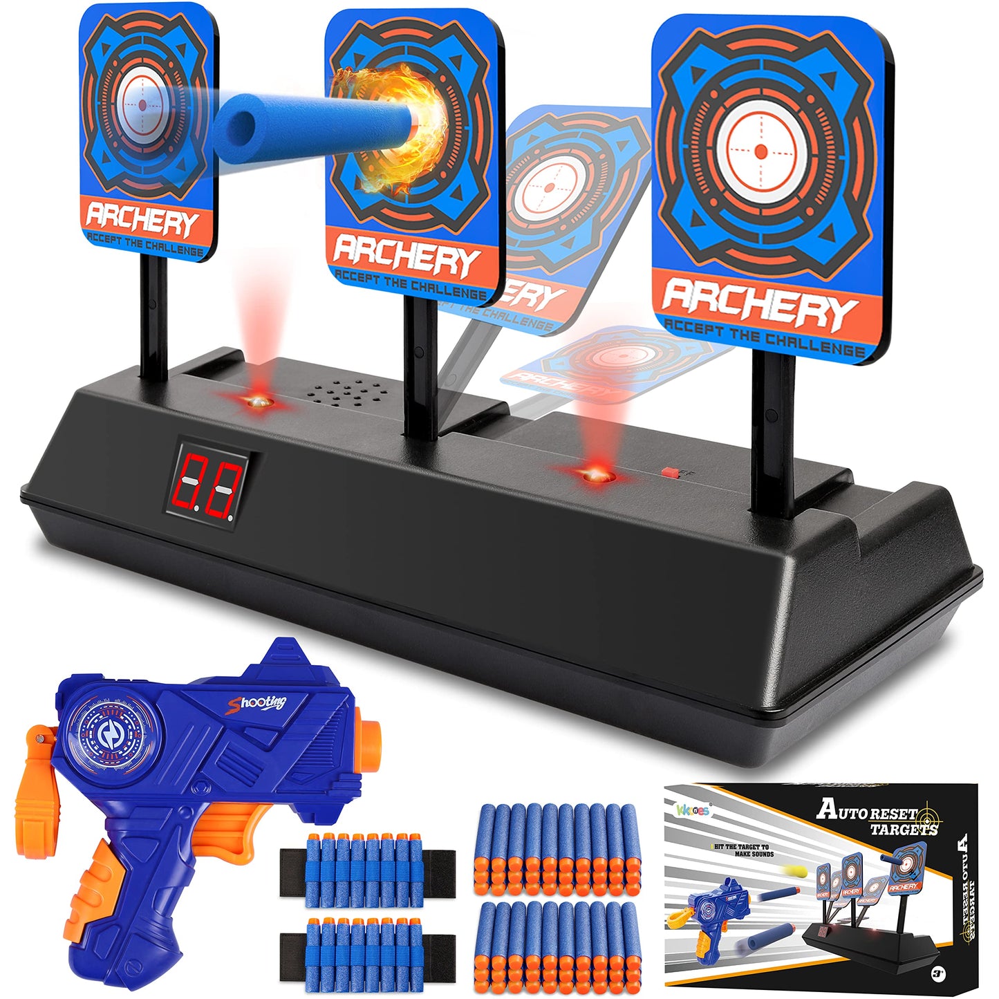 KKONES Electric Scoring Auto Reset Digital Target for Nerf Guns