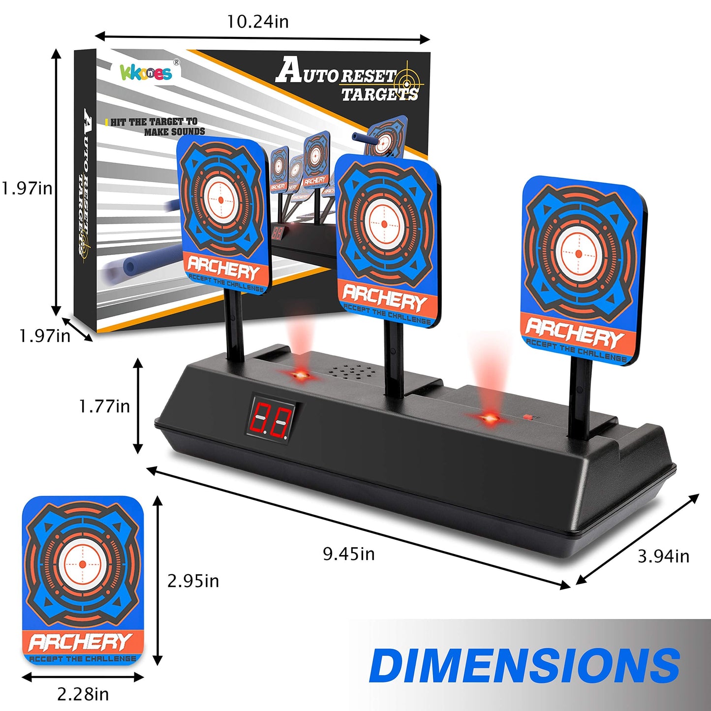 KKONES Electric Scoring Auto Reset Digital Target for Nerf Guns