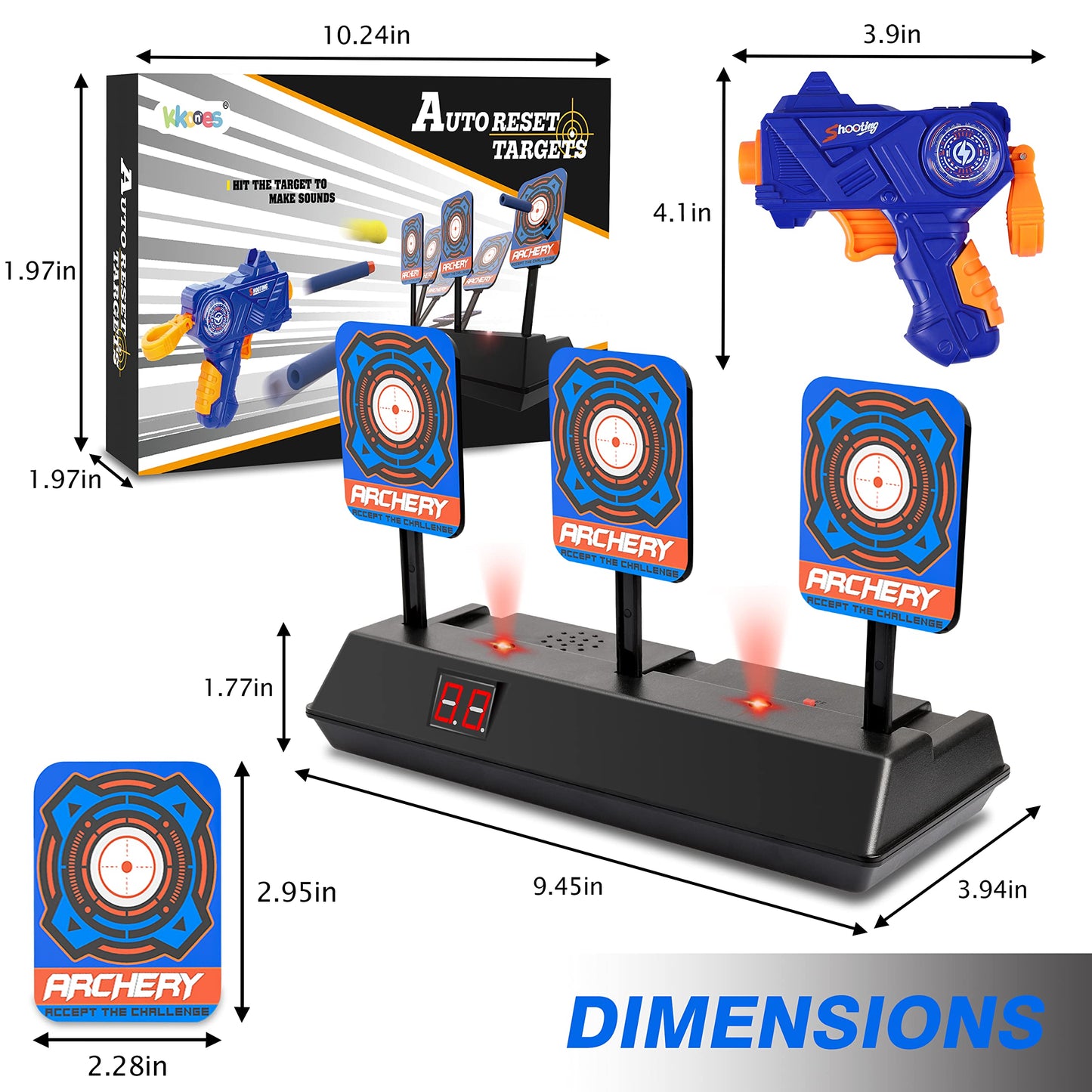 KKONES Electric Scoring Auto Reset Digital Target for Nerf Guns