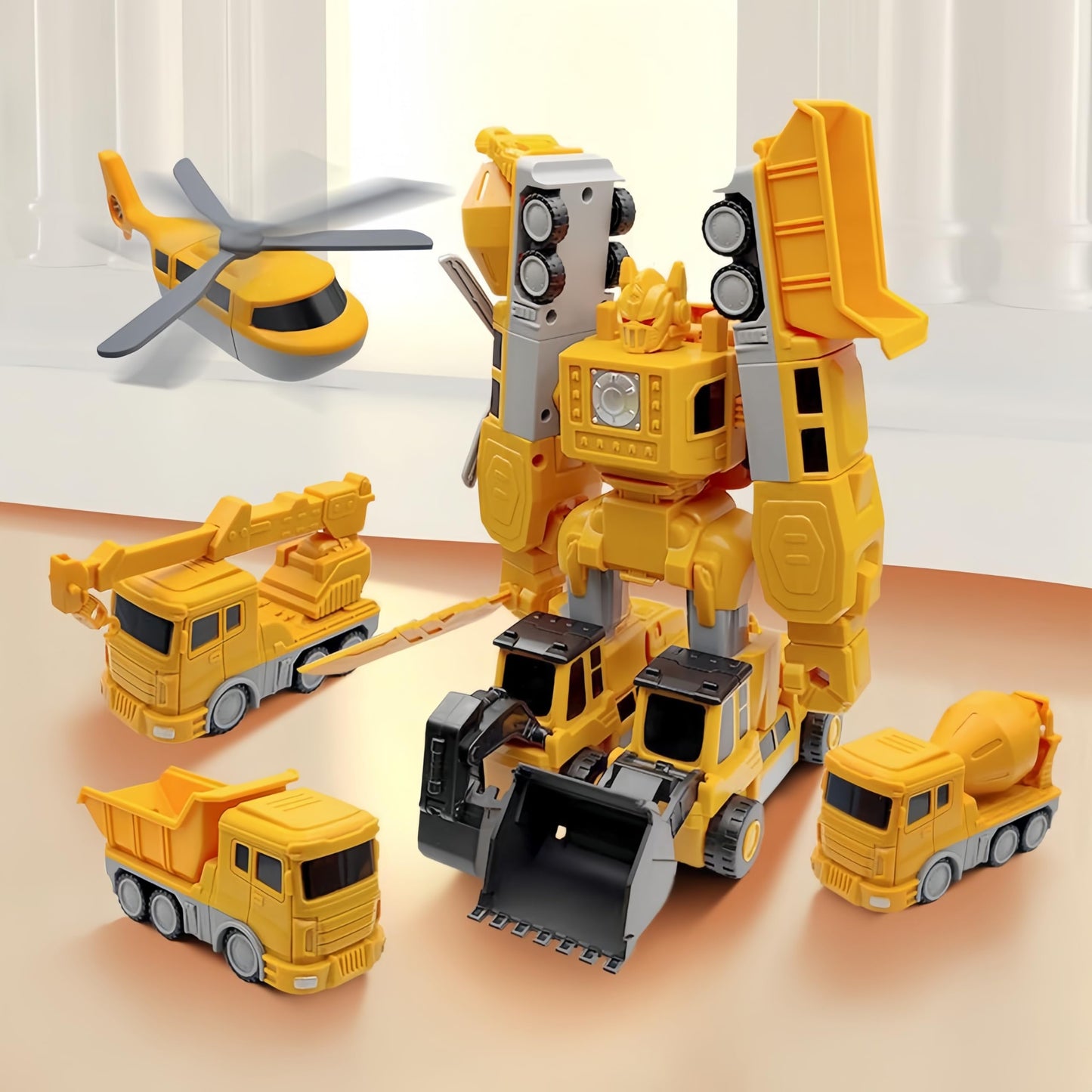 KKPOT Magnetic Transform Engineering Toy – Cars, Trucks & Robots with Storage (Ages 3-8)