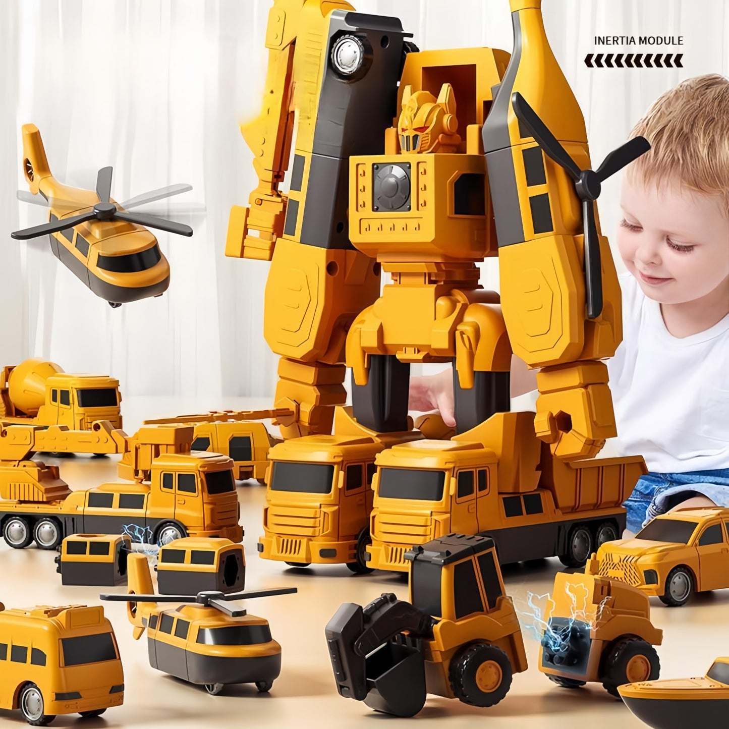 KKPOT Magnetic Transform Engineering Toy – Cars, Trucks & Robots with Storage (Ages 3-8)