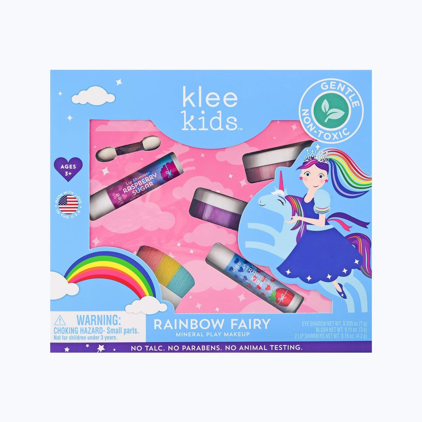 Klee Naturals Luna Star Kids Play Makeup Kit – Gentle, Non-Toxic Rainbow Fairy, Made in USA