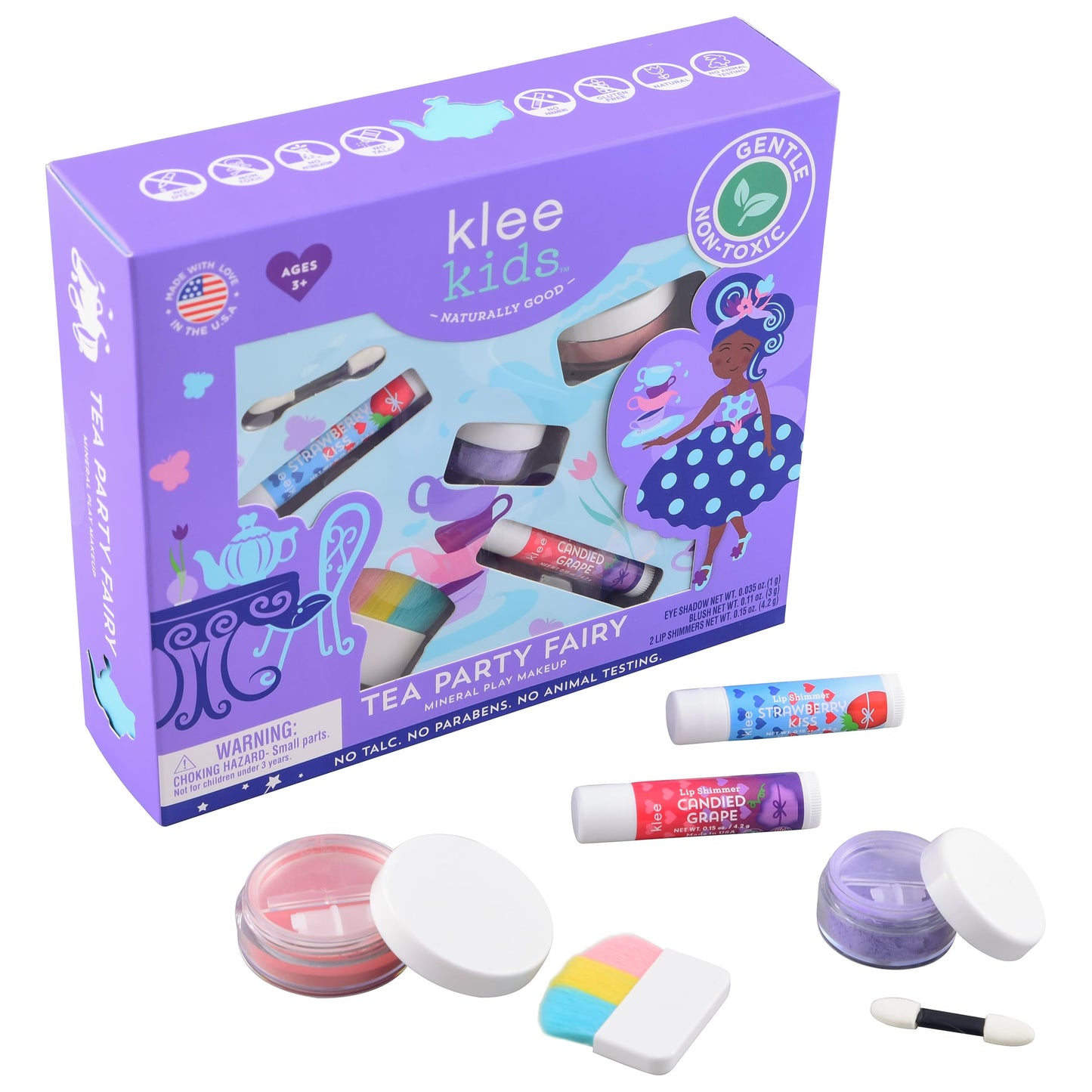 Luna Star Klee Kids Play Makeup Kit – Gentle, Non-Toxic, Made in USA | Tea Party Fairy