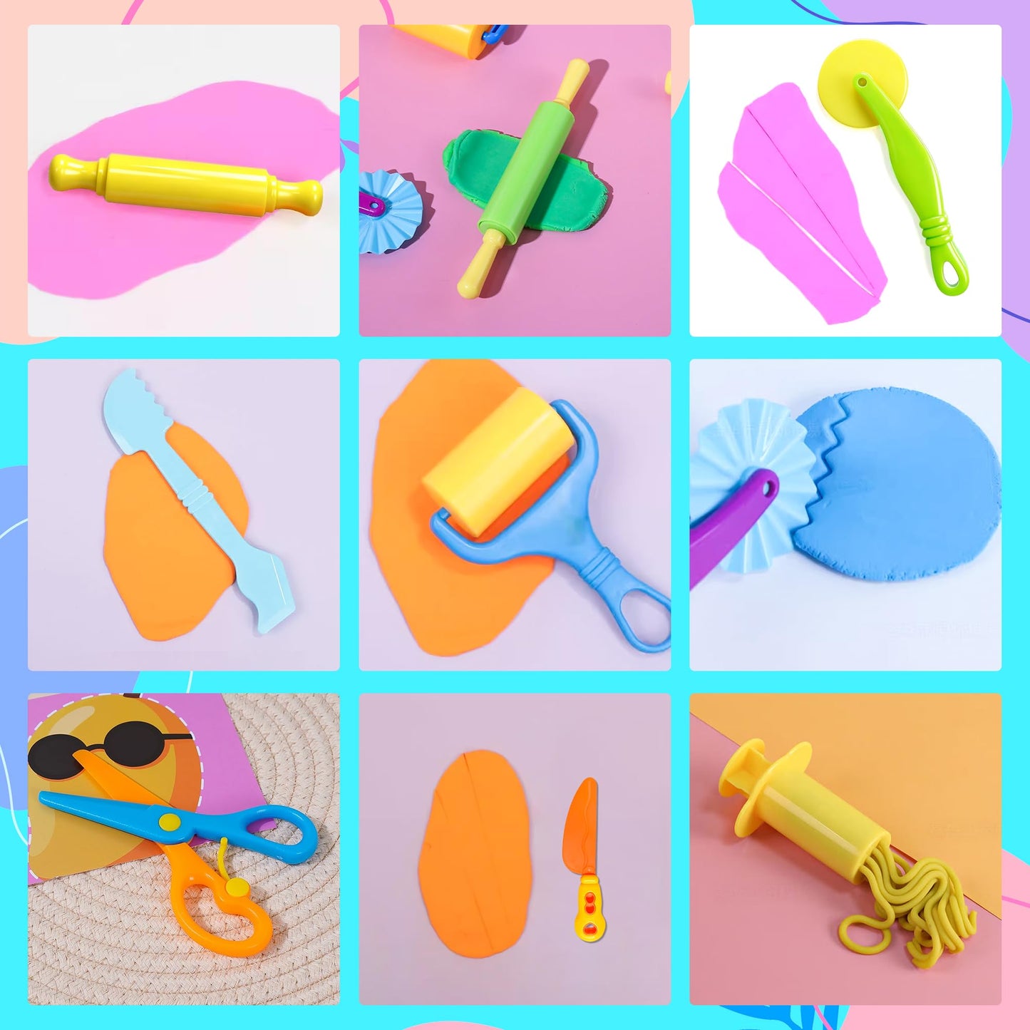 Kleeblatt 19-Piece Dough Tools Set for Kids | Safe, Durable Playdough & Clay Kit