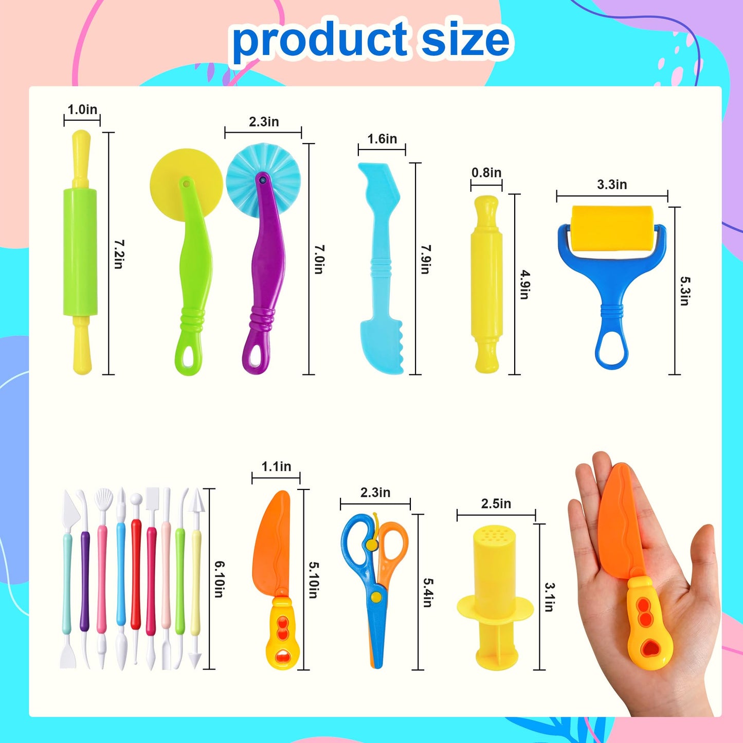Kleeblatt 19-Piece Dough Tools Set for Kids | Safe, Durable Playdough & Clay Kit