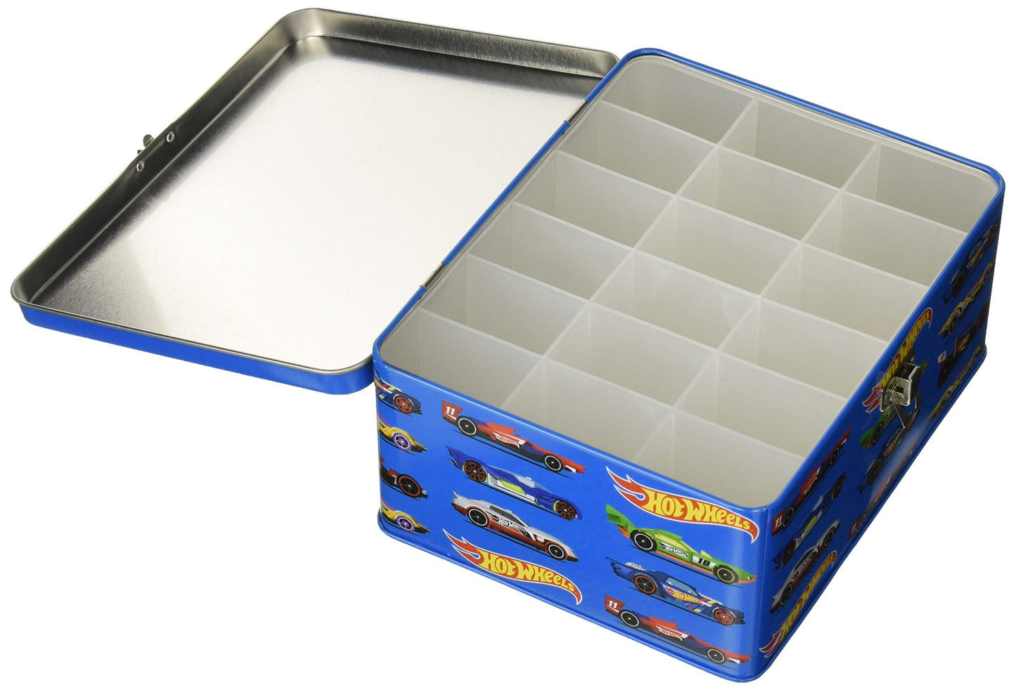 Klein Hot Wheels Storage Case – Metal Box with 18-Car Compartments, Portable