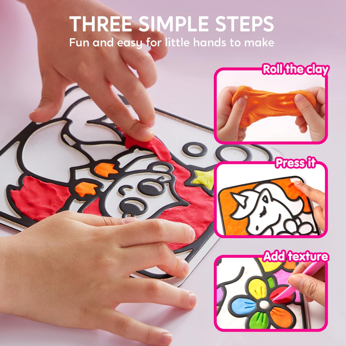 Klever Kits Air Dry Clay Painting Kit for Kids – 8 Grooved Boards, Non-Toxic