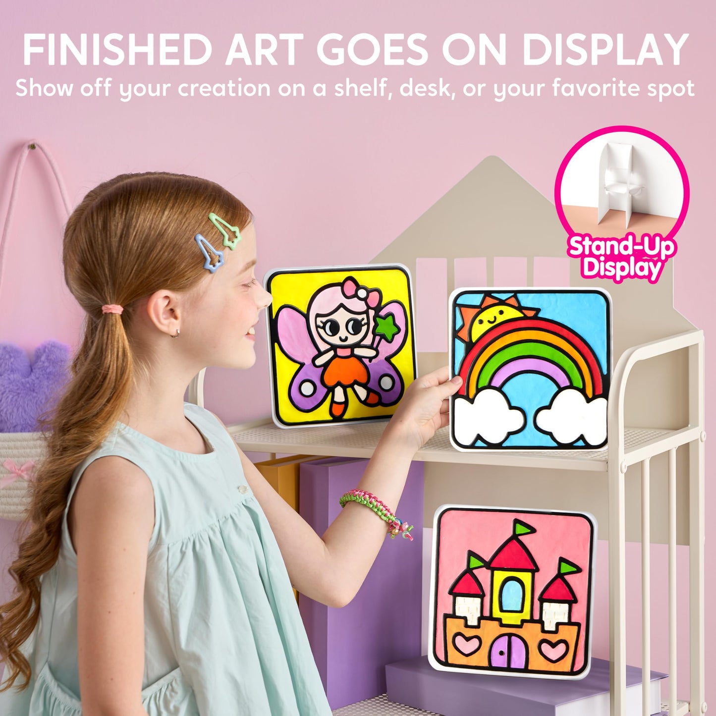 Klever Kits Air Dry Clay Painting Kit for Kids – 8 Grooved Boards, Non-Toxic