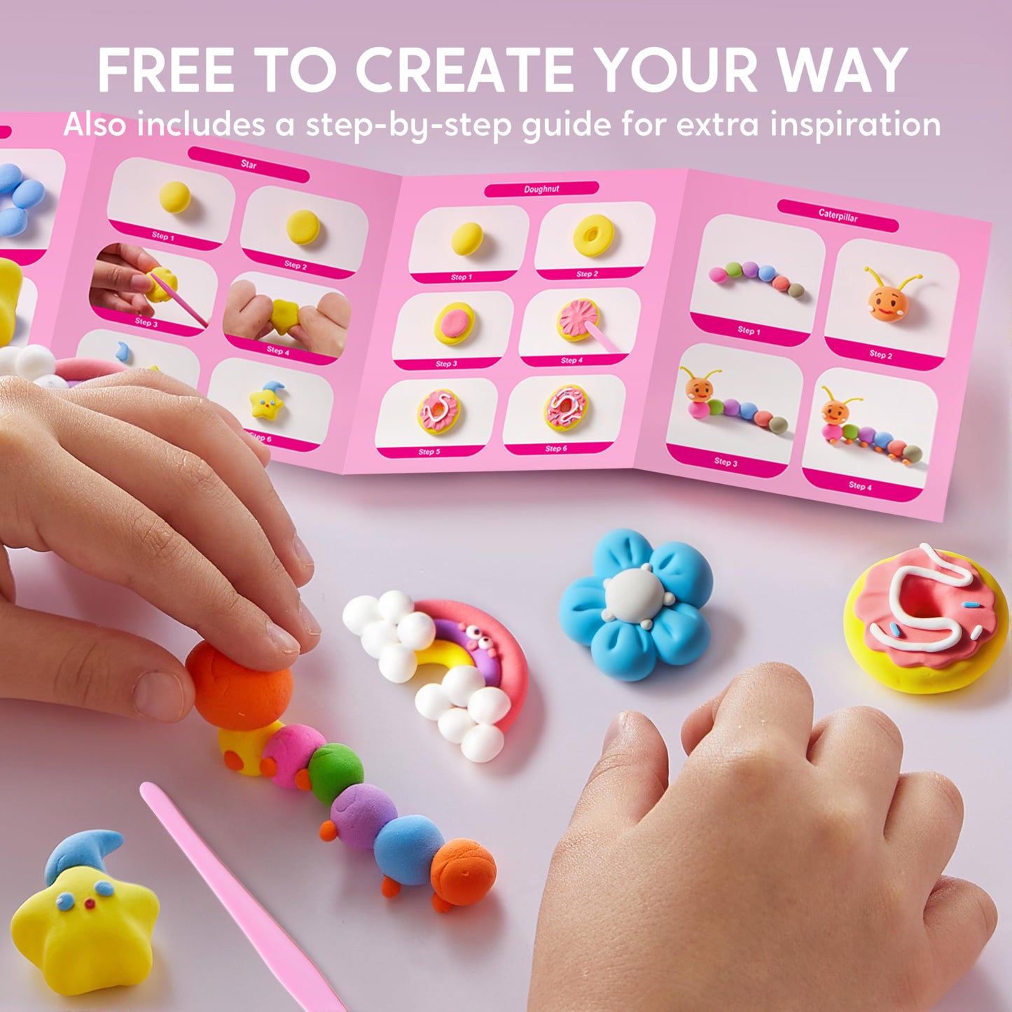 Klever Kits Air Dry Clay Painting Kit for Kids – 8 Grooved Boards, Non-Toxic
