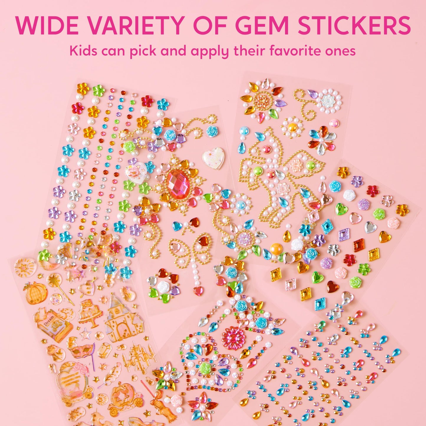 Klever Kits Gem Hat Kit for Girls – DIY Cap Decorating with Gems