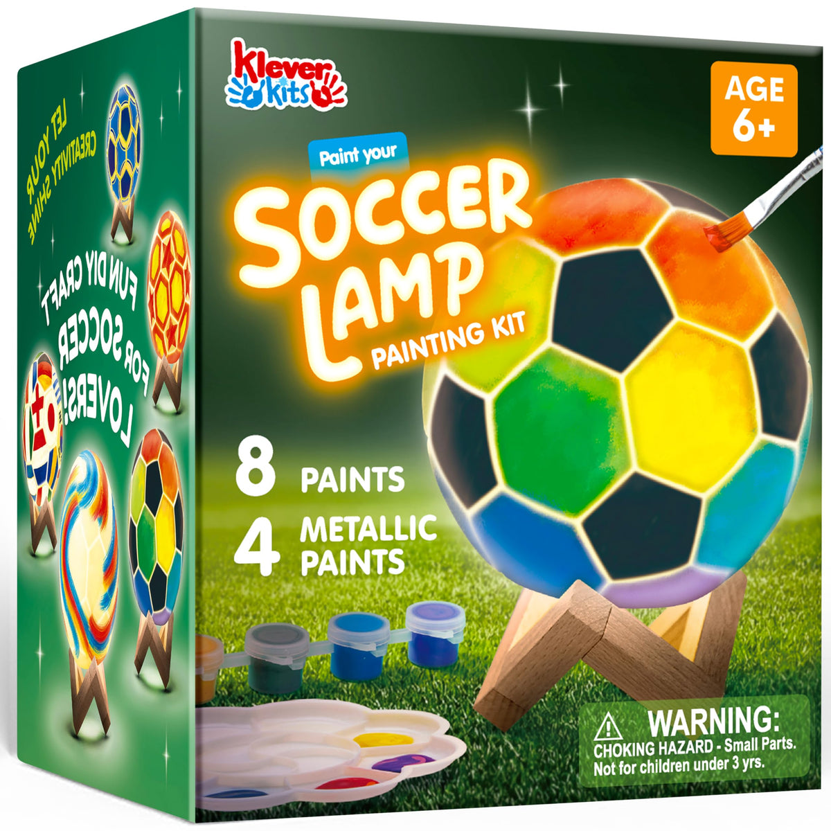 Klever Kits DIY 3D Soccer Night Light – Paint Your Own Soccer Lamp Kit for Kids