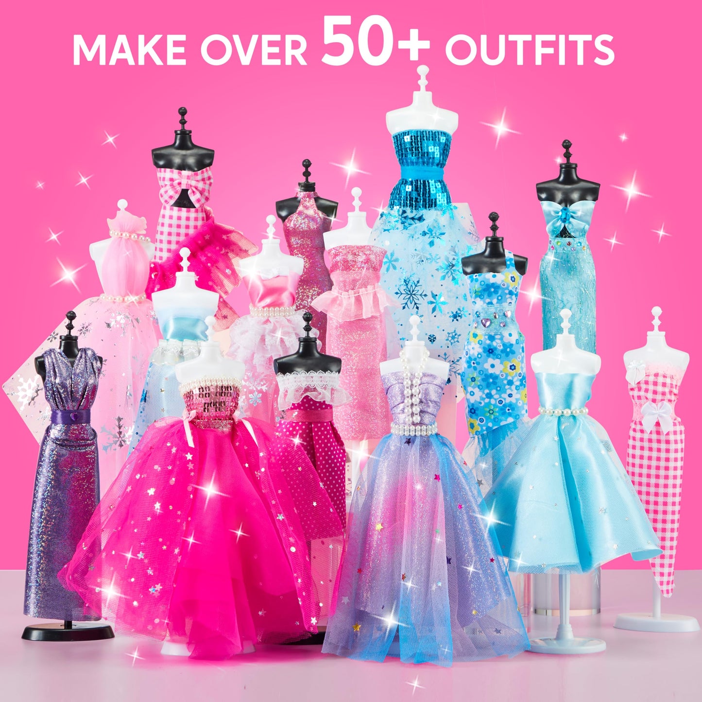 Klever Kits 400+ PCS Fashion Design Crafts for Kids – No-Sew 3-Mannequin Set (Ages 8–12)
