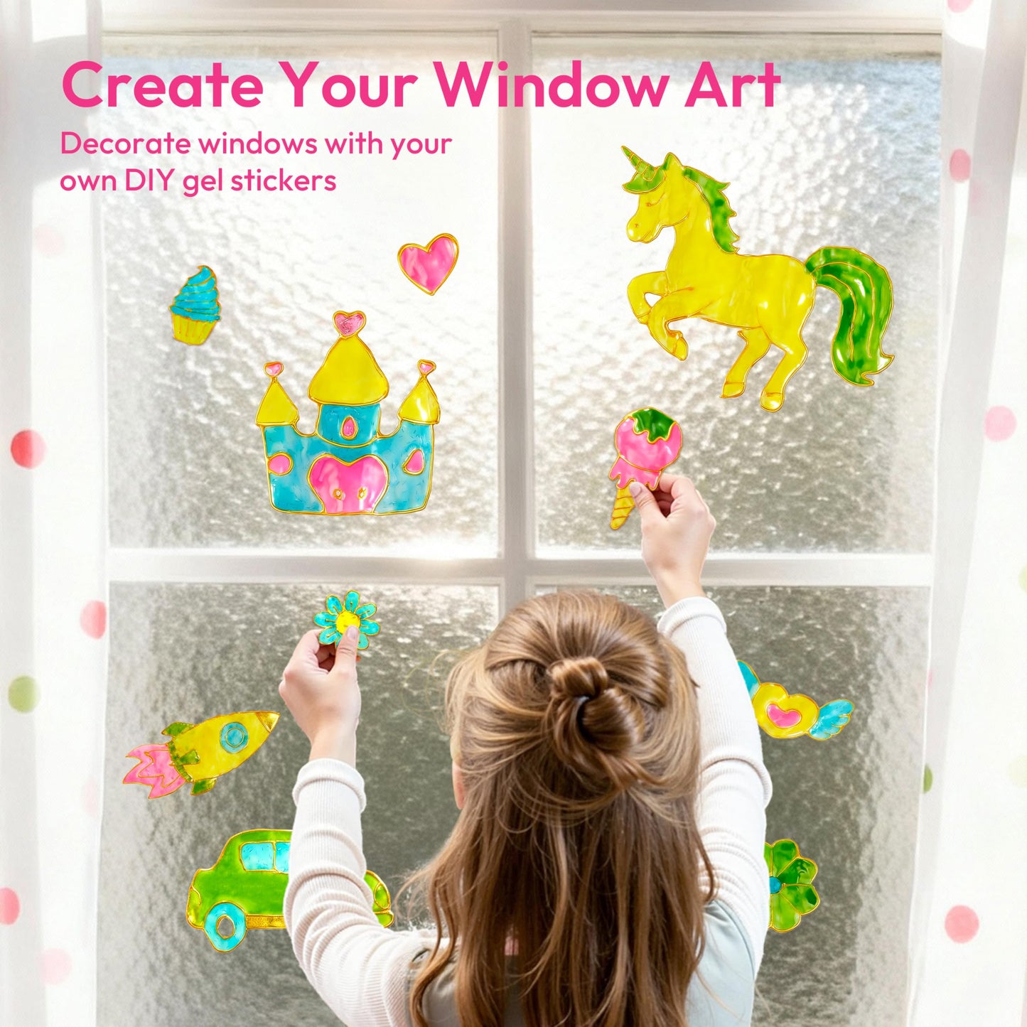 Klever Kits Gel Art Drawing Board – Window Craft & Stickers for Kids 6+