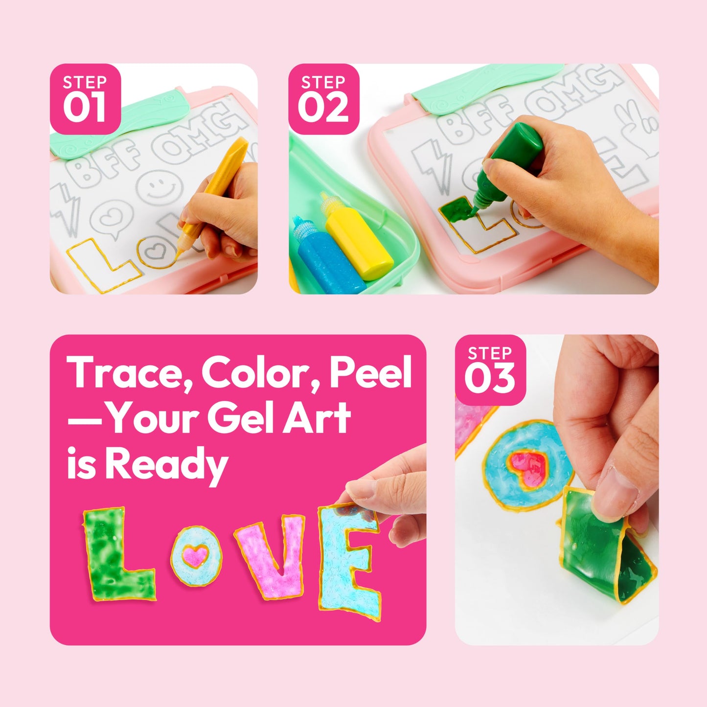 Klever Kits Gel Art Drawing Board – Window Craft & Stickers for Kids 6+