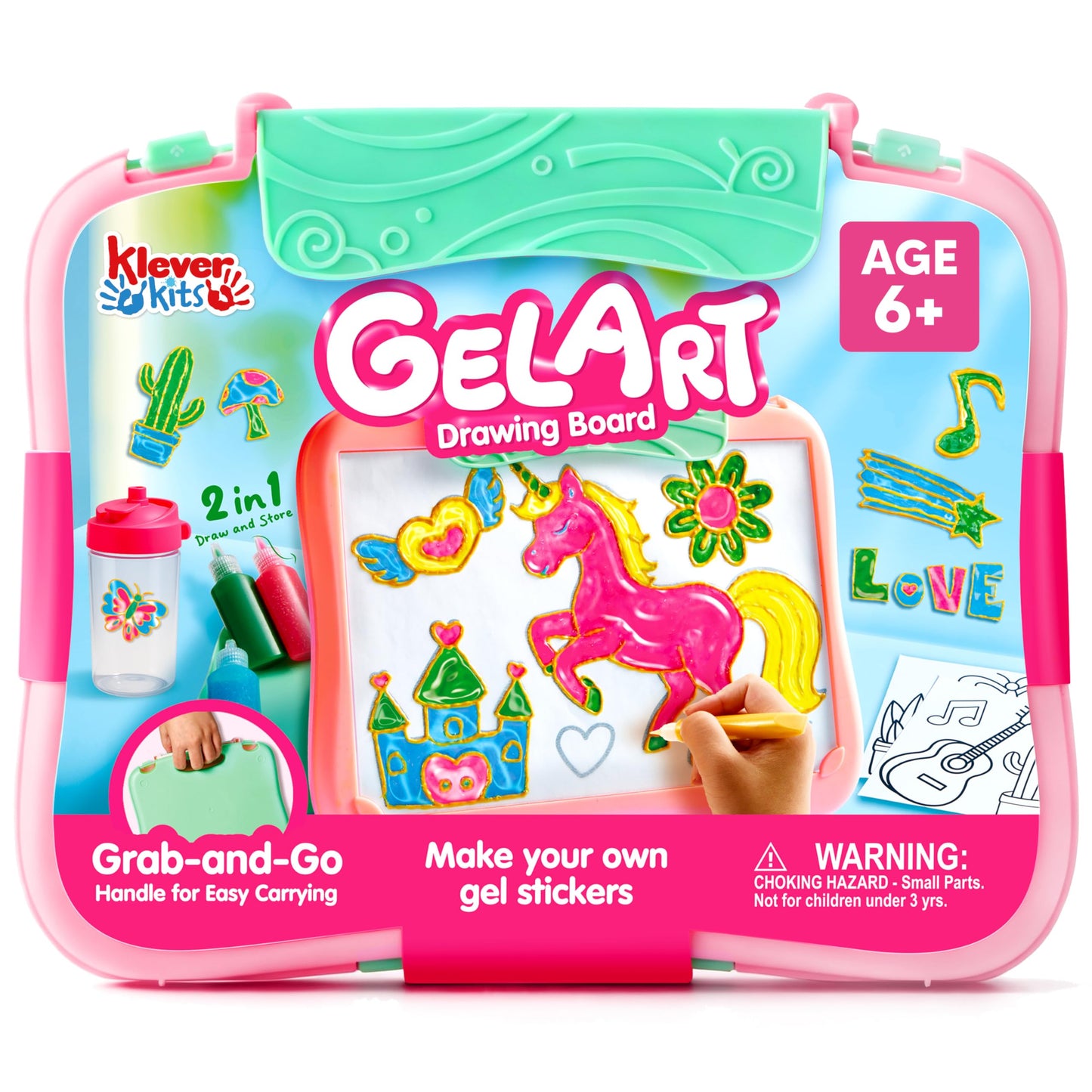 Klever Kits Gel Art Drawing Board – Window Craft & Stickers for Kids 6+