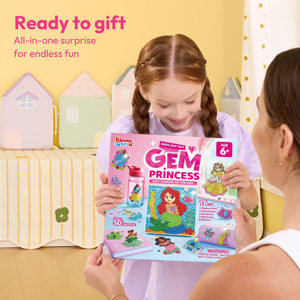 Klever Kits Gem Princess: 16-Project Diamond Art Kit for Girls 6-12