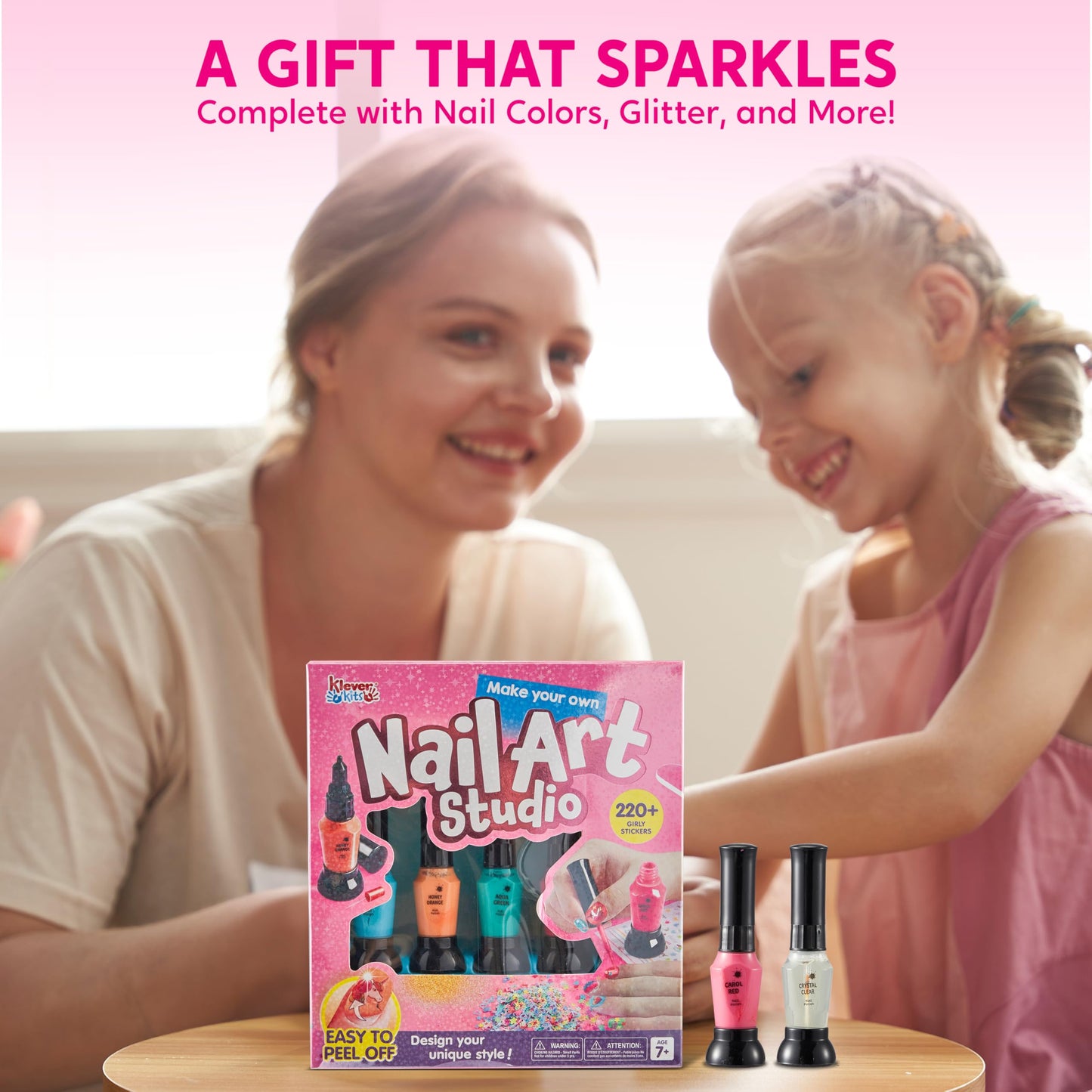 Klever Kits Kids Nail Polish Set & Nail Art Kit for Girls by JOVA – Glitter, Stickers, Peel Off & Quick Dry