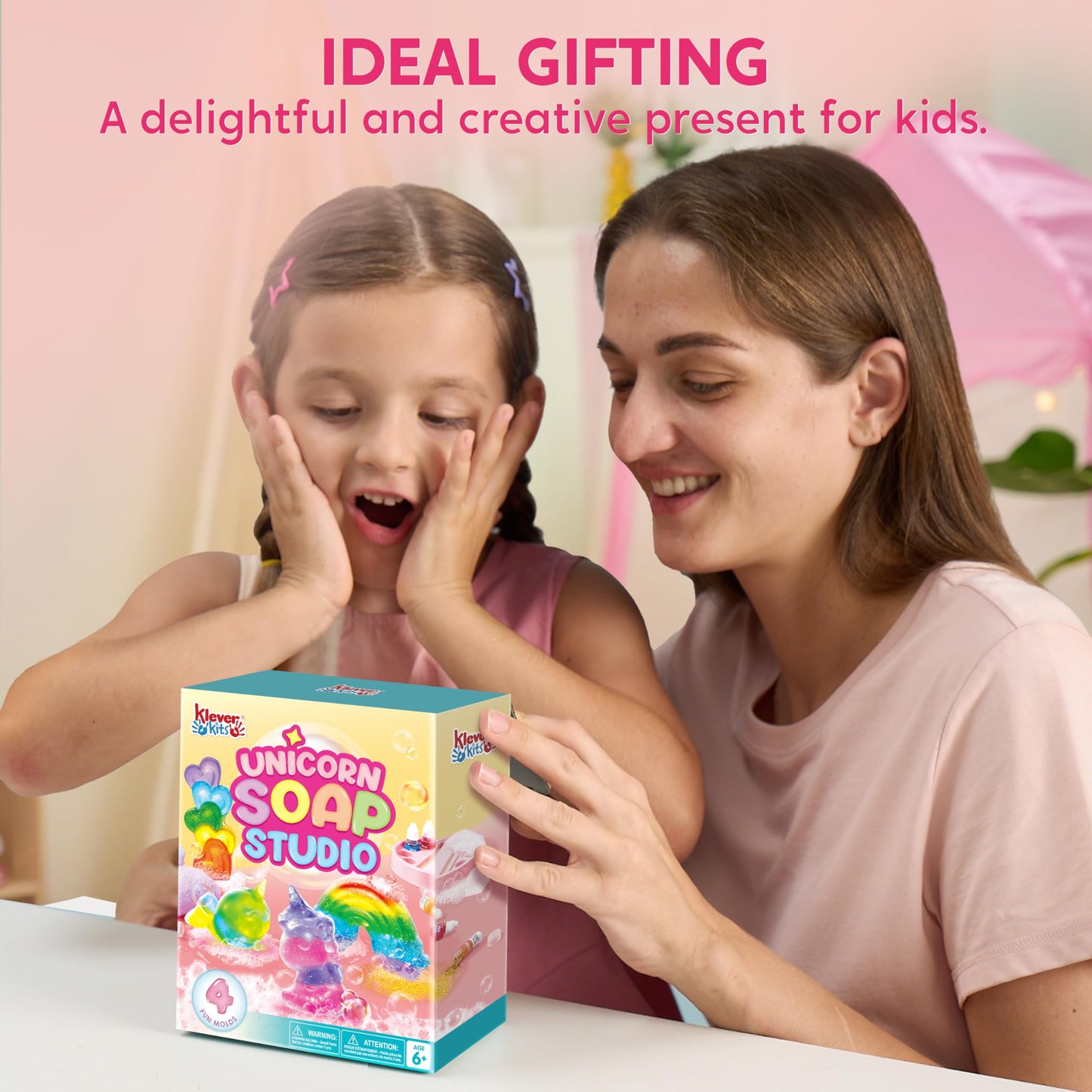 Klever Kits Unicorn Soap Making Kit – 4 Molds for Kids Aged 6-12