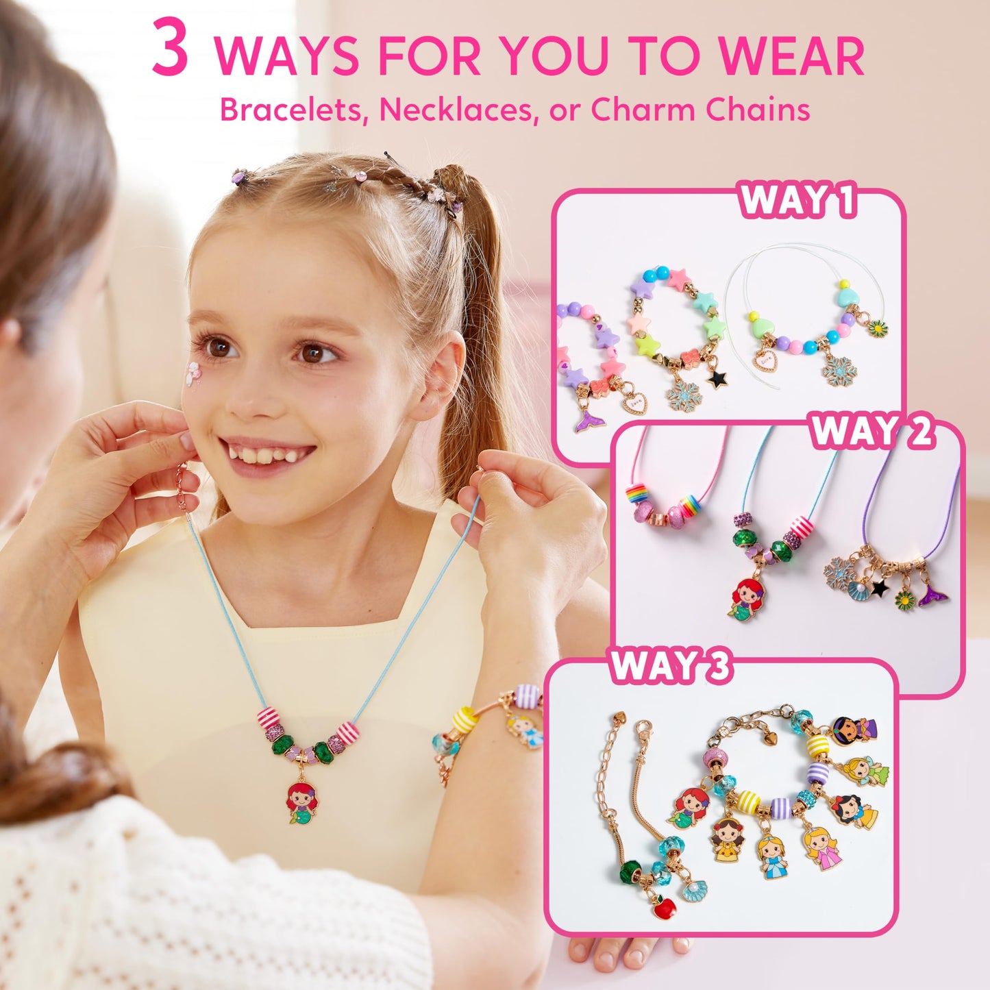 Klever Kits Princess Bracelet Making Kit – 650+ Beads, 30+ Designs, Safe Jewelry Craft for Girls