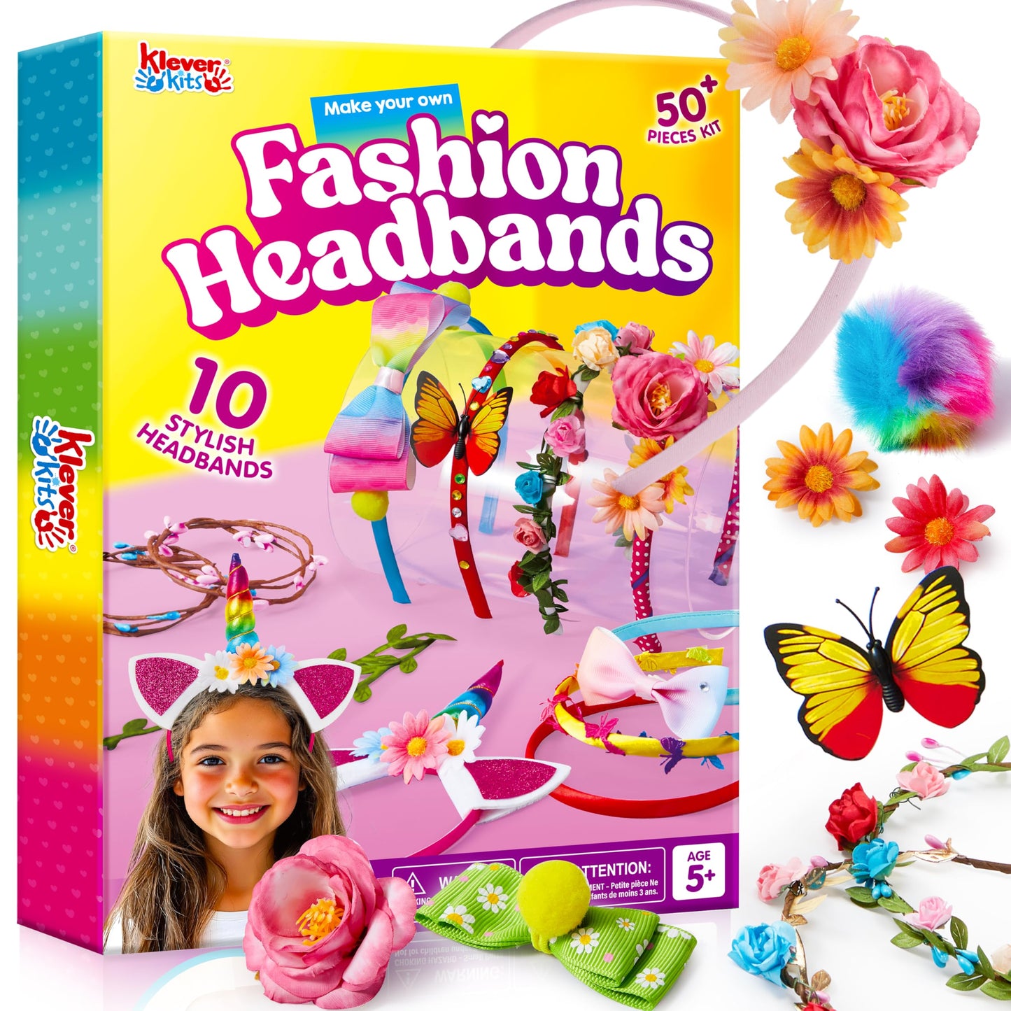 Klever Kits Headband Making Kit for Girls | DIY Hair Accessories & Flower Crowns