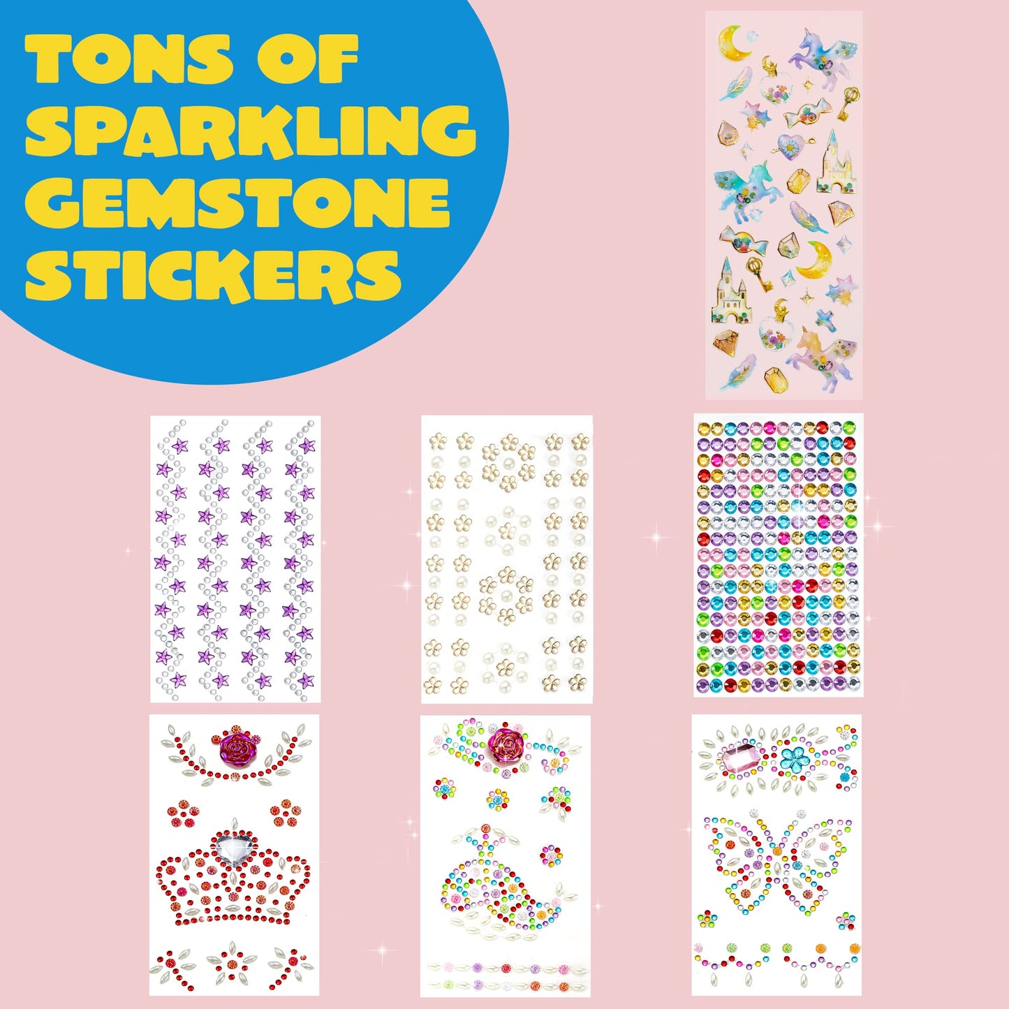Klever Kits Decorate Your Own Baseball Cap – Gems & Stickers DIY Kit for Kids