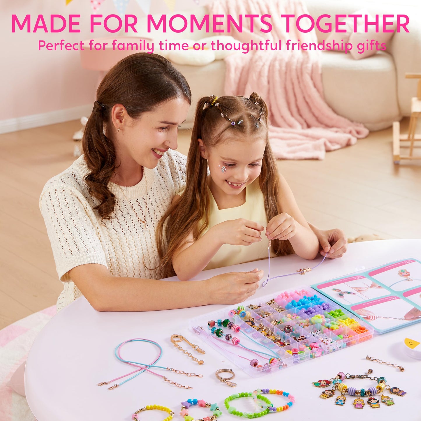 Klever Kits Princess Bracelet Making Kit – 650+ Beads, 30+ Designs, Safe Jewelry Craft for Girls