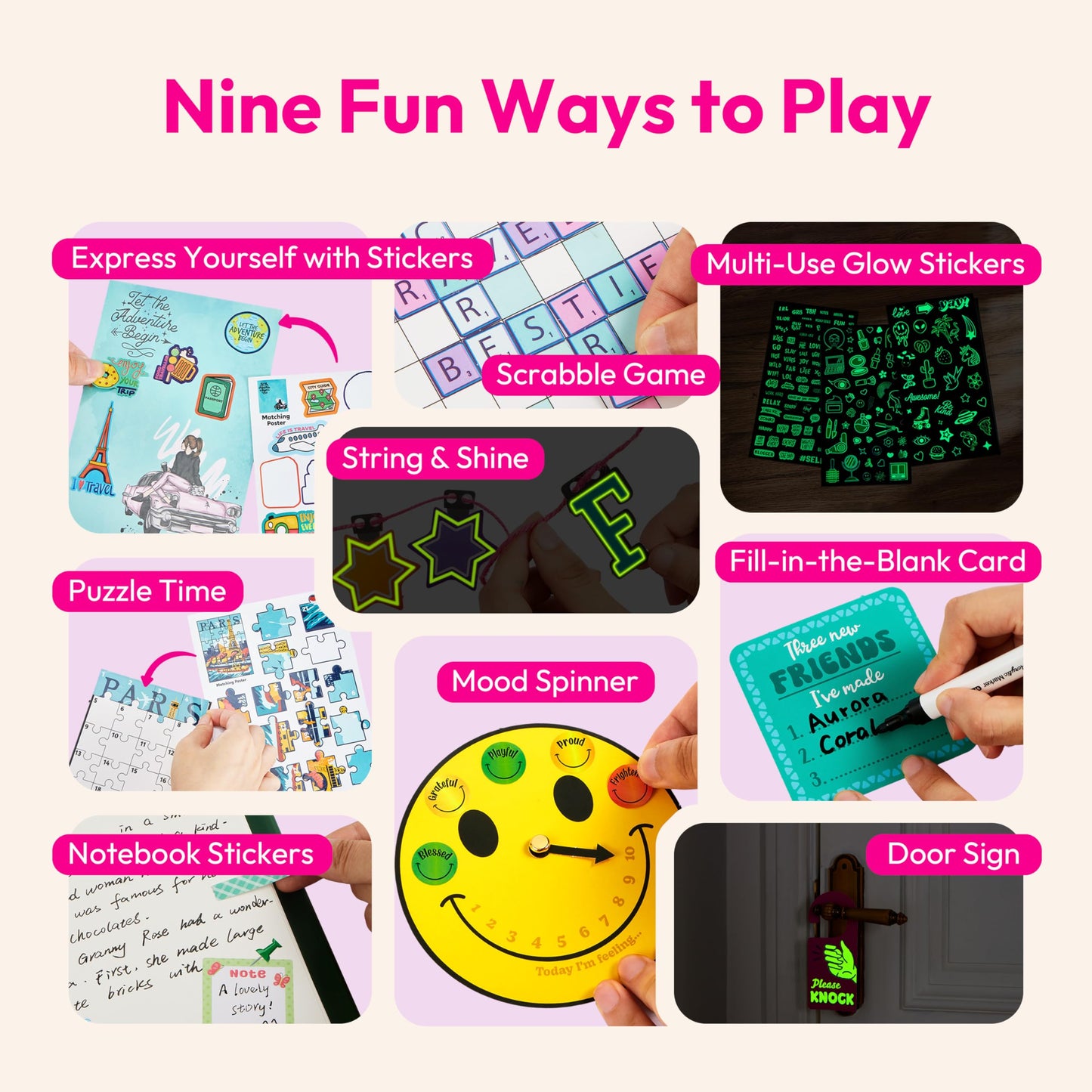 Klever Kits Glow in the Dark Wall Collage – DIY Room Decor for Teens by Jova