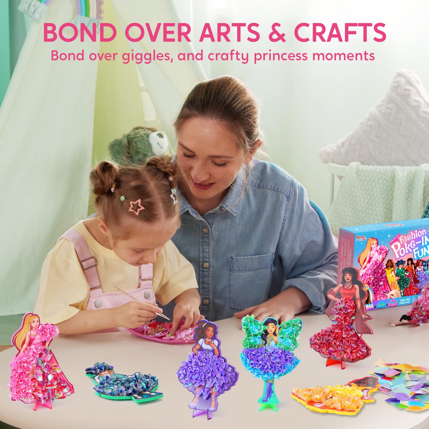 Klever Kits Poke-in Fun Art Crafts for Kids 4-8 – Princess Dress-Up DIY Kit by Jova