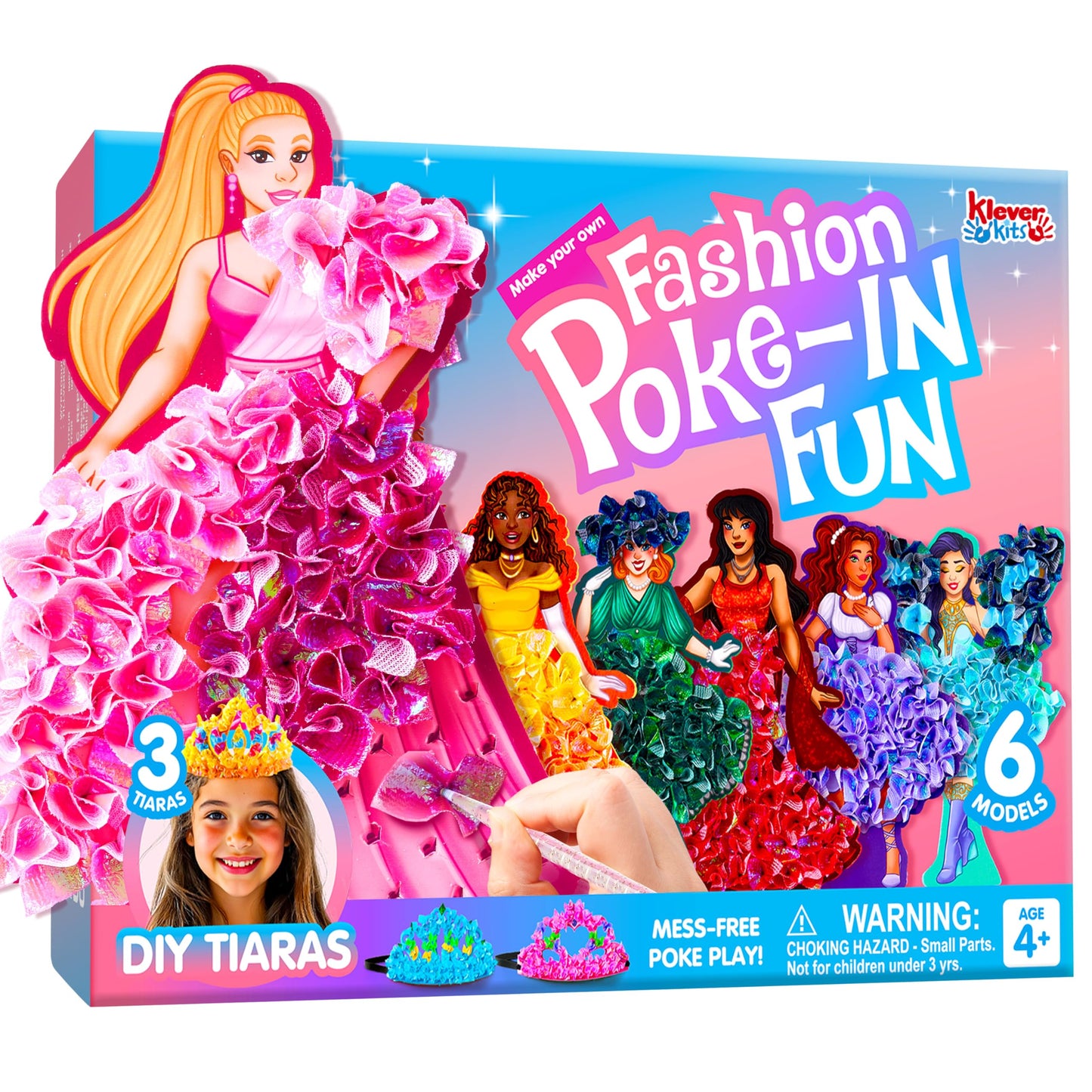 Klever Kits Poke-in Fun Art Crafts for Kids 4-8 – Princess Dress-Up DIY Kit by Jova