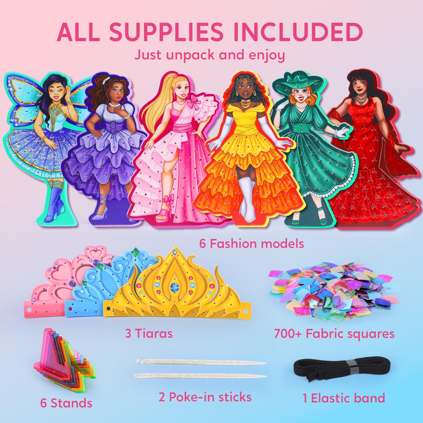 Klever Kits Poke-in Fun Art Crafts for Kids 4-8 – Princess Dress-Up DIY Kit by Jova