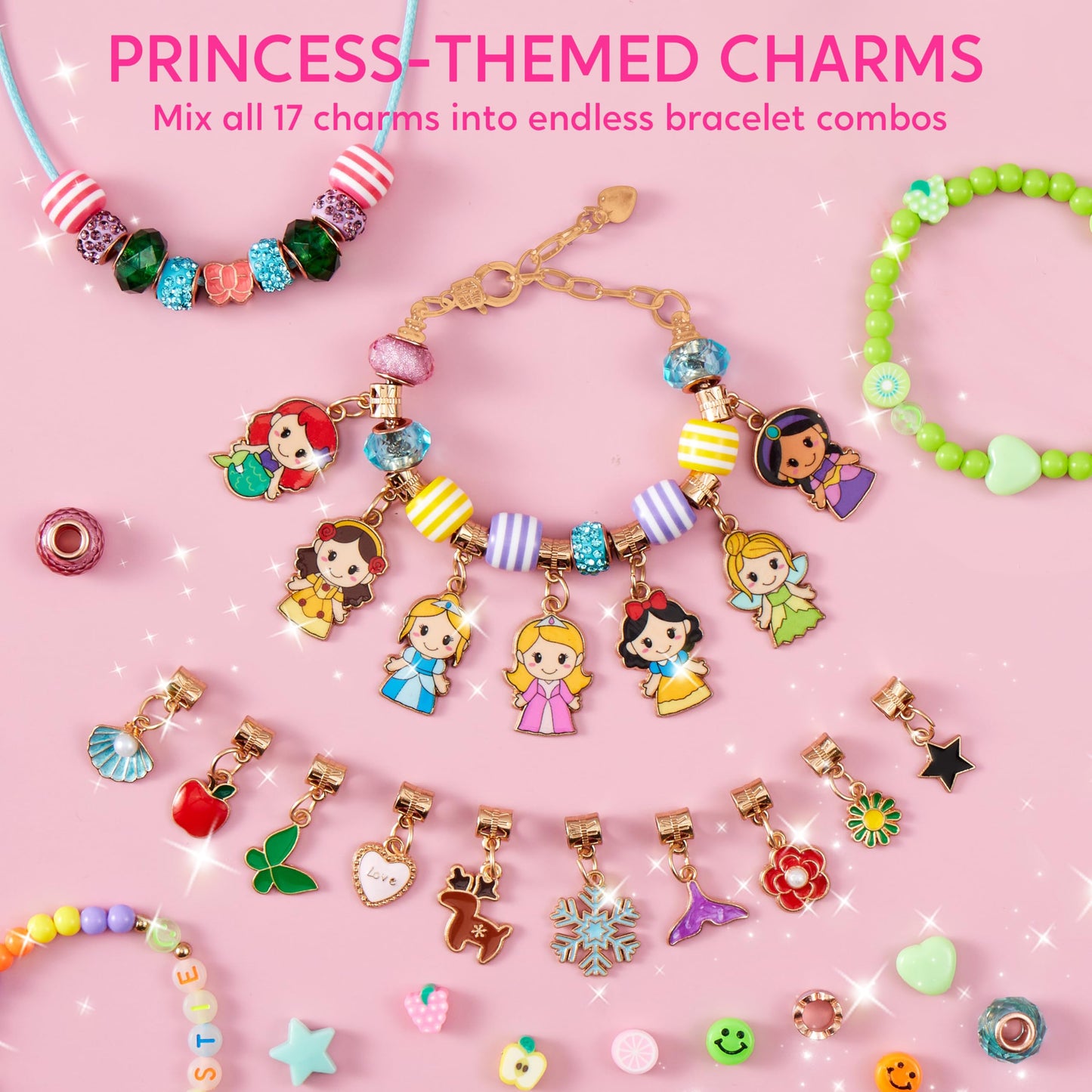 Klever Kits Princess Bracelet Making Kit – 650+ Beads, 30+ Designs, Safe Jewelry Craft for Girls