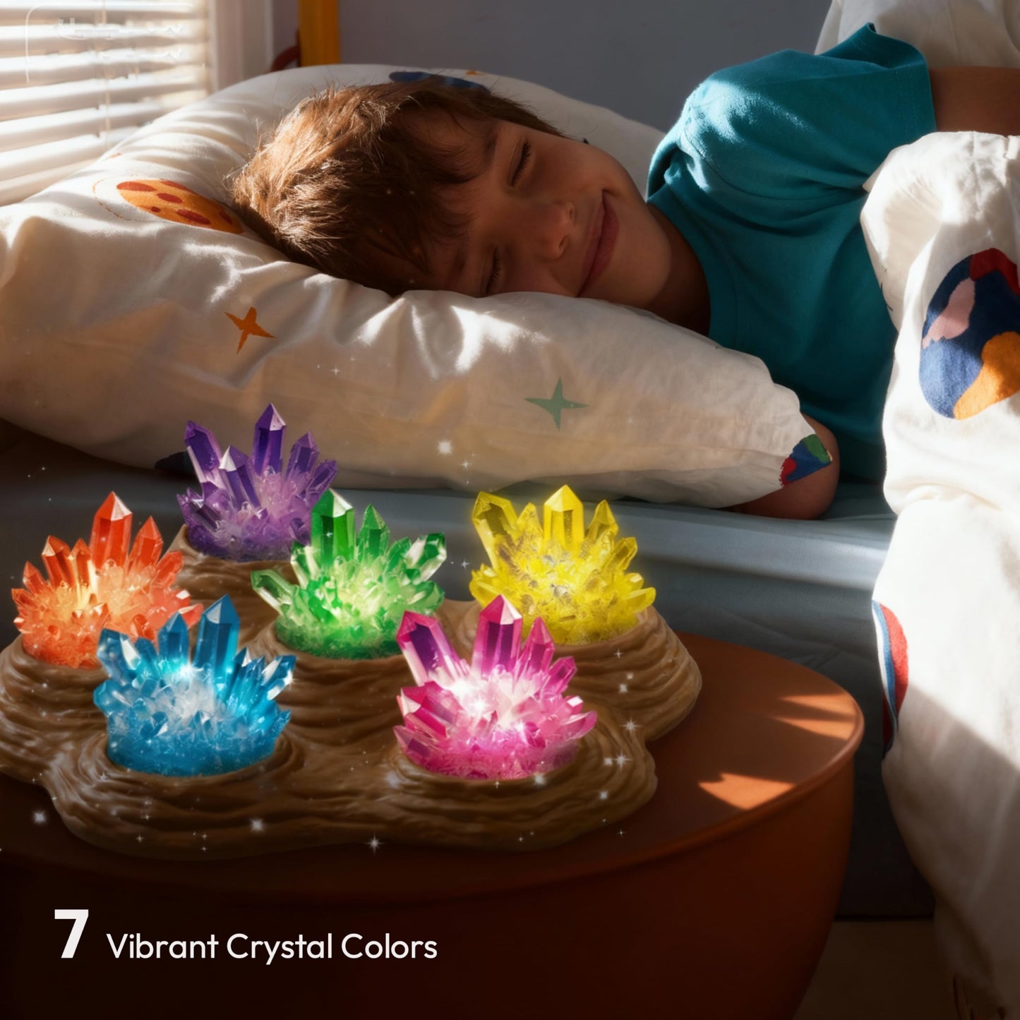 Klever Kits Crystal Growing Lab – 7-Color Kit with Light-Up Base for Kids 8-12 | STEM Toy by Jova
