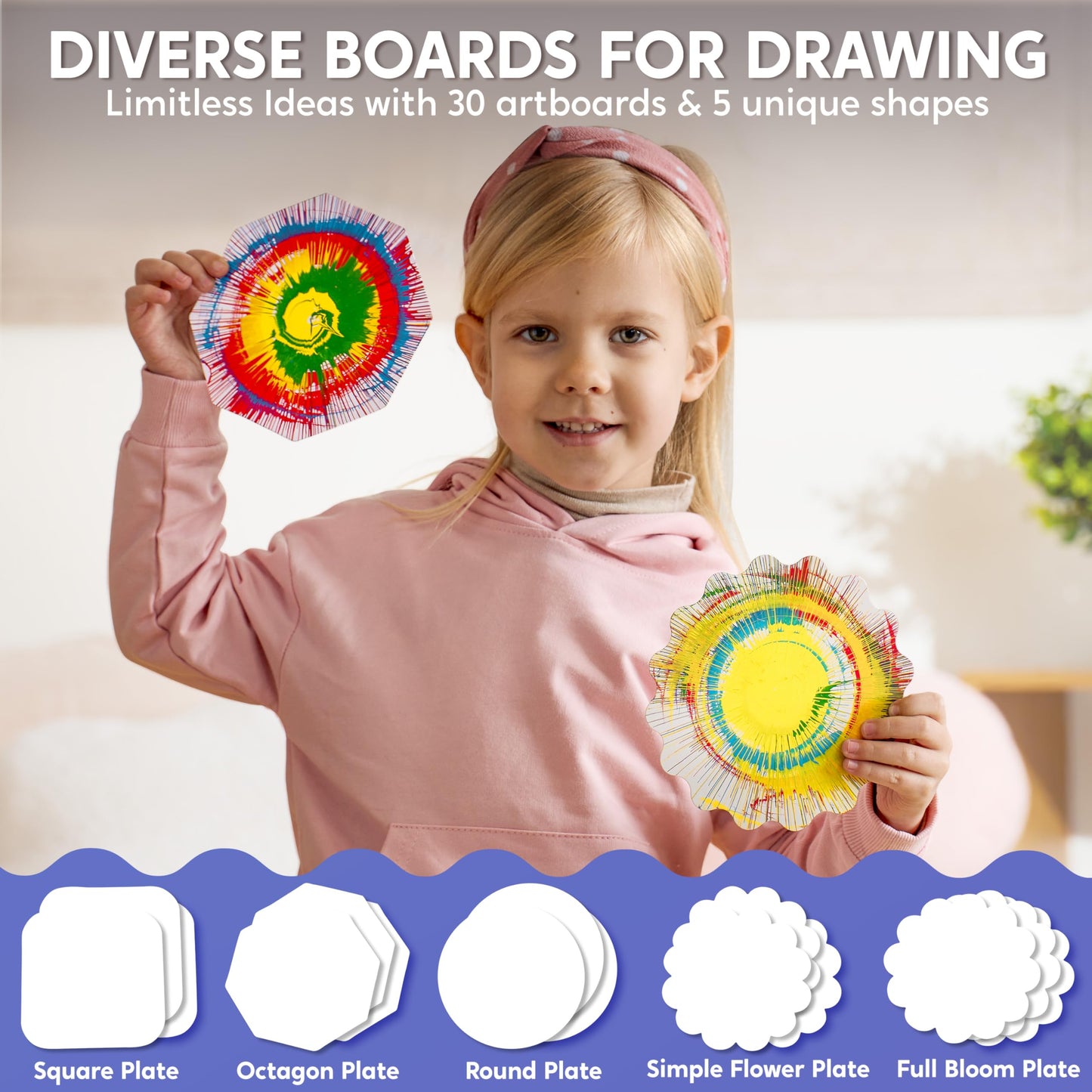 Klever Kits Spin Art for Kids – 2-in-1 Spin & Spiro Art Kit (Ages 6+)