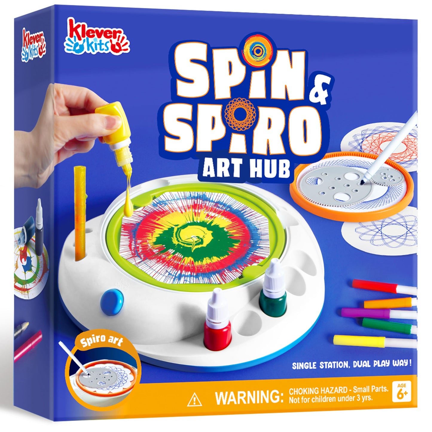 Klever Kits Spin Art for Kids – 2-in-1 Spin & Spiro Art Kit (Ages 6+)