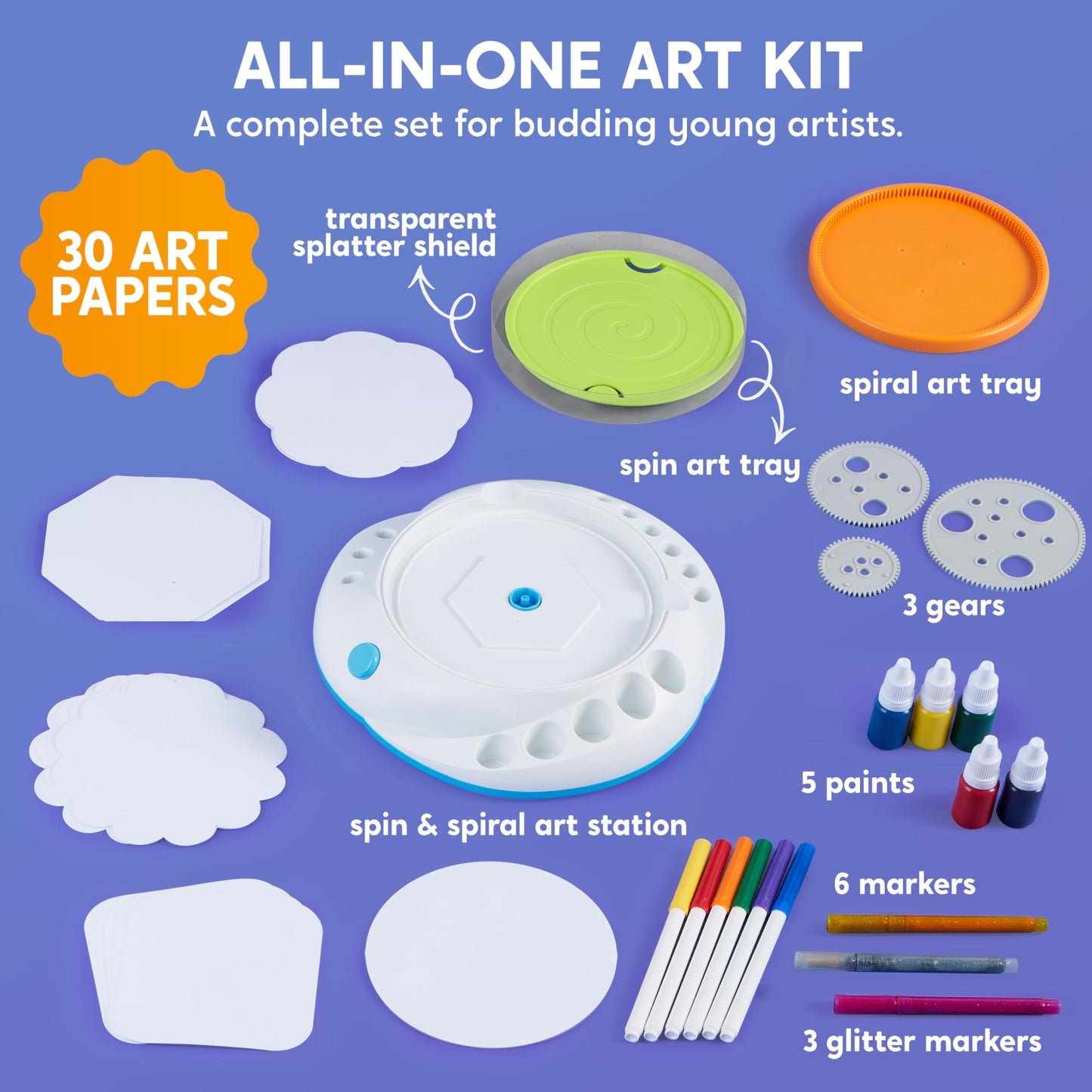 Klever Kits Spin Art for Kids – 2-in-1 Spin & Spiro Art Kit (Ages 6+)