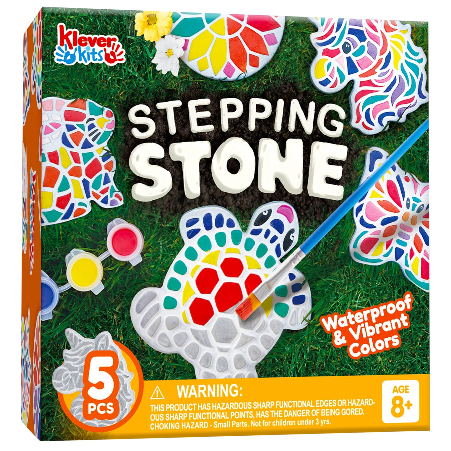 Klever Kits Stepping Stones Painting Kit for Kids – 5 Ceramic Garden Stones