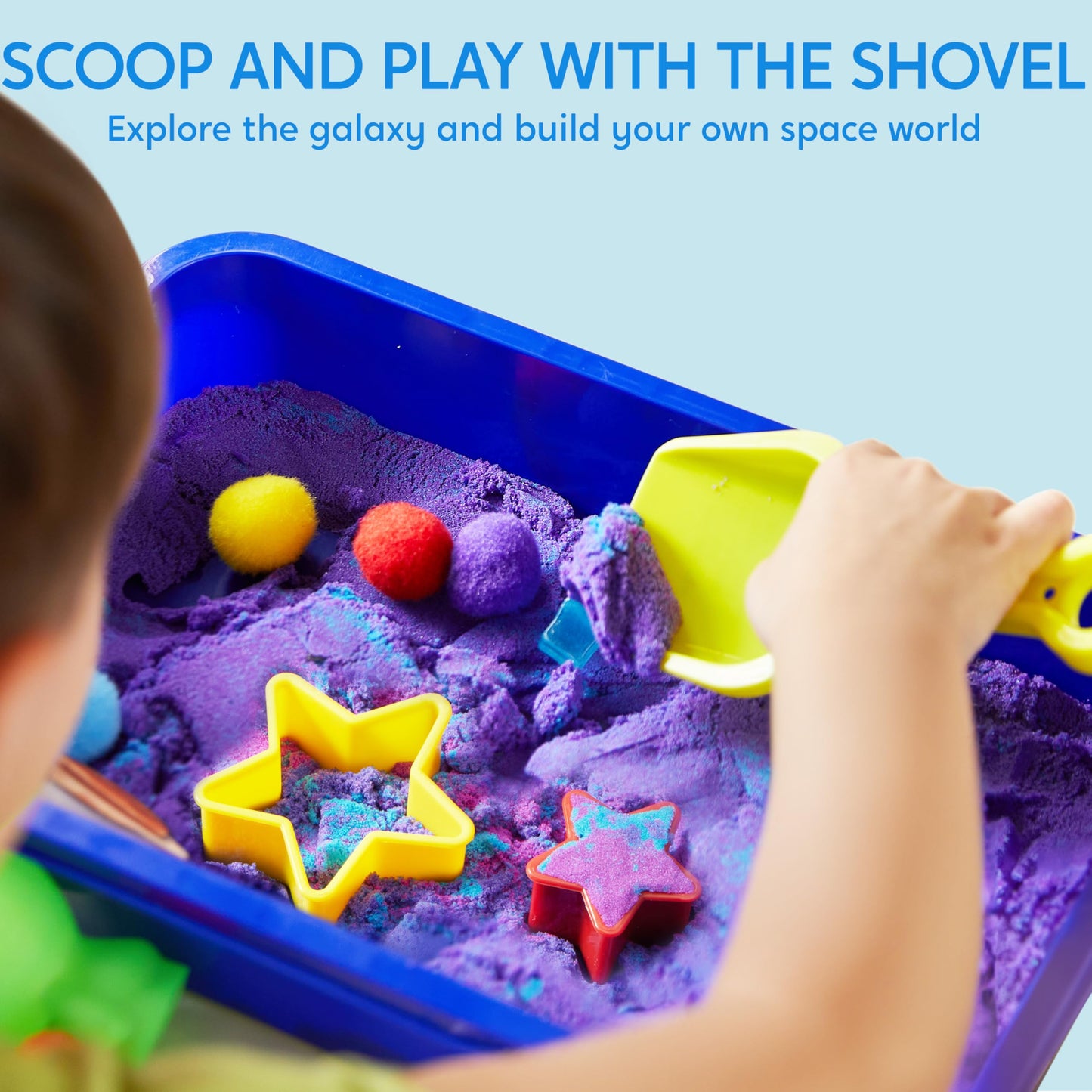 Klever Kits Outer Space Sensory Bin for Toddlers by JOVA – Glow-in-the-Dark Alien & Dual-Color Sand
