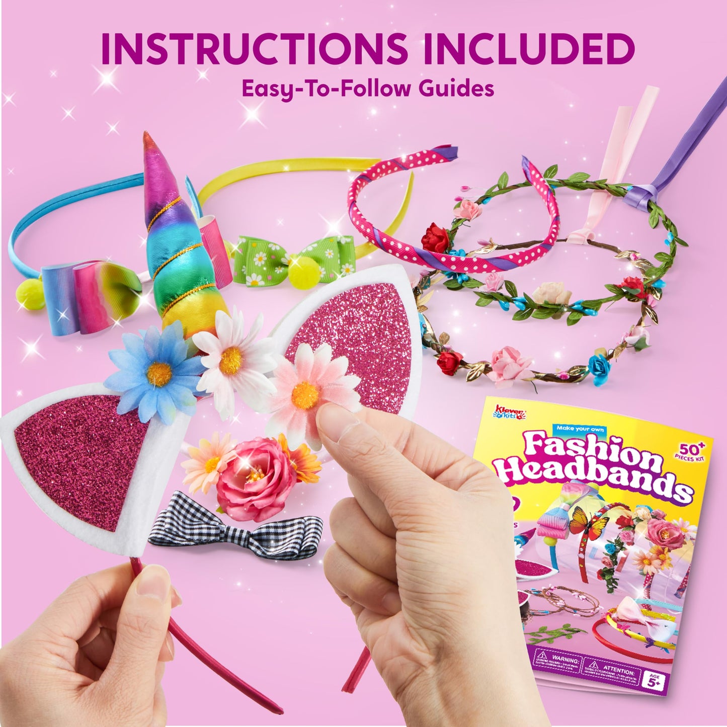 Klever Kits Headband Making Kit for Girls | DIY Hair Accessories & Flower Crowns