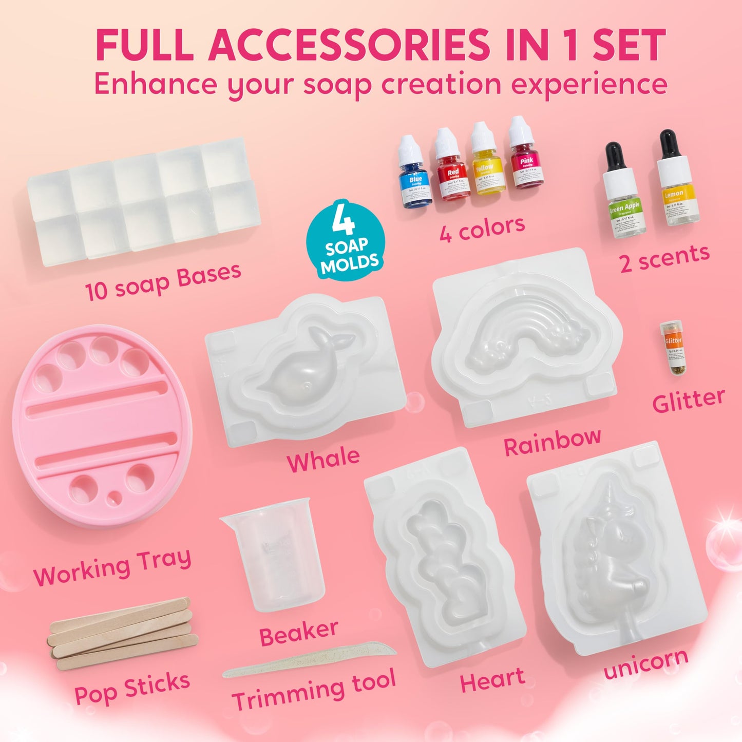 Klever Kits Unicorn Soap Making Kit – 4 Molds for Kids Aged 6-12