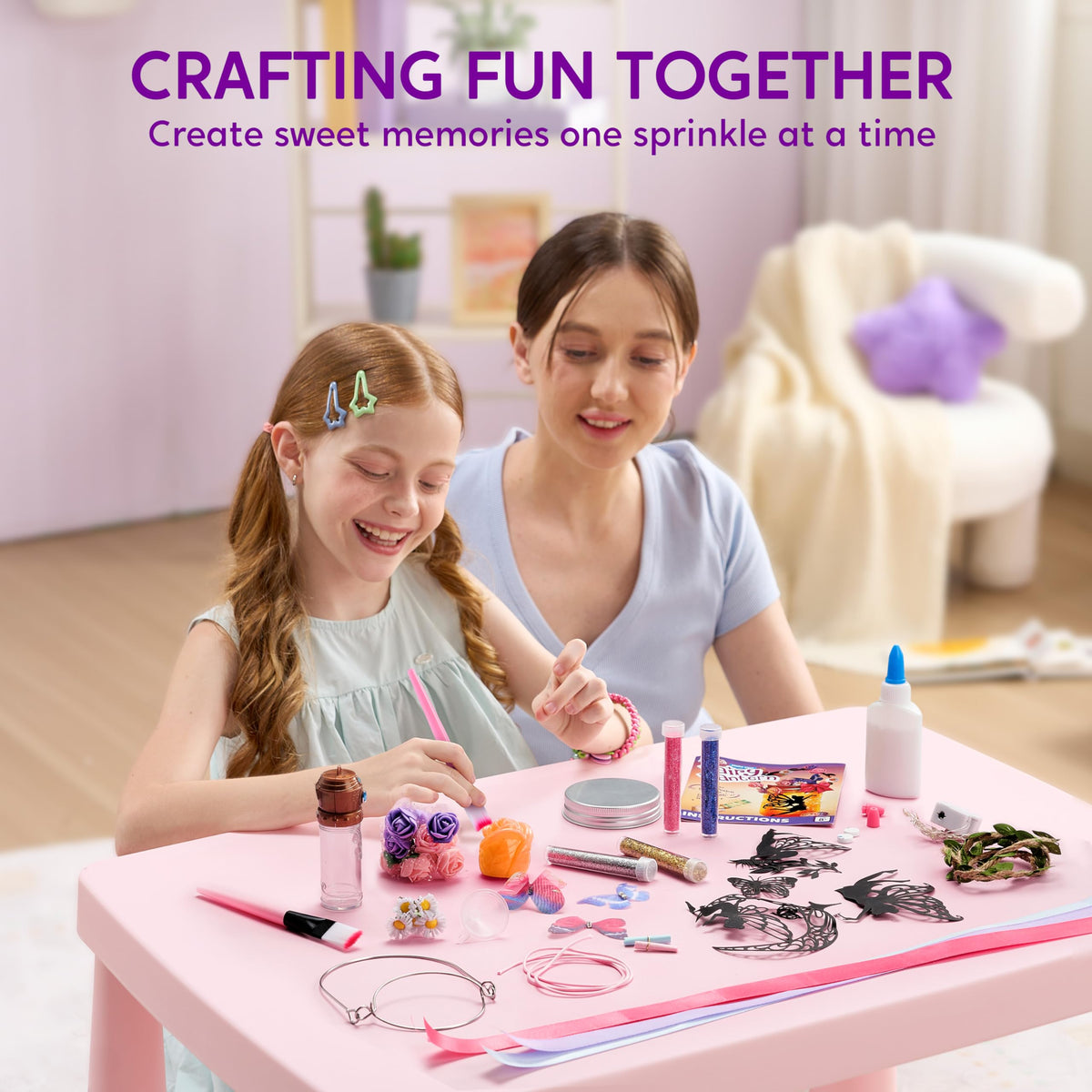 Klever Kits Fairy Lantern Kit: Rose Light & 7-Color Potion Necklace