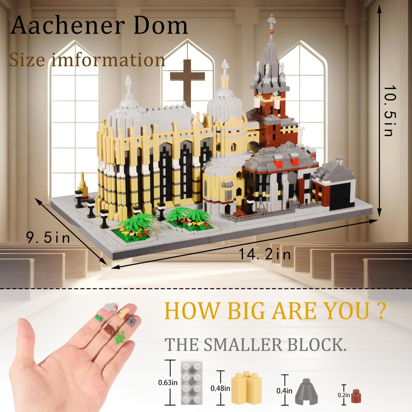 KLMEi Aachen Cathedral 6650PCS Architecture Micro Building Blocks Set – DIY Collectible Model