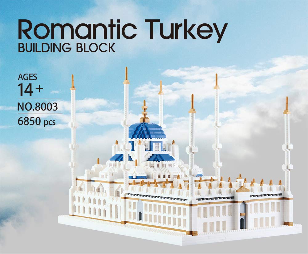 KLMEi Micro Building Blocks Set 6850 Pcs Blue Mosque Miniature – World Landmark Architecture Kit