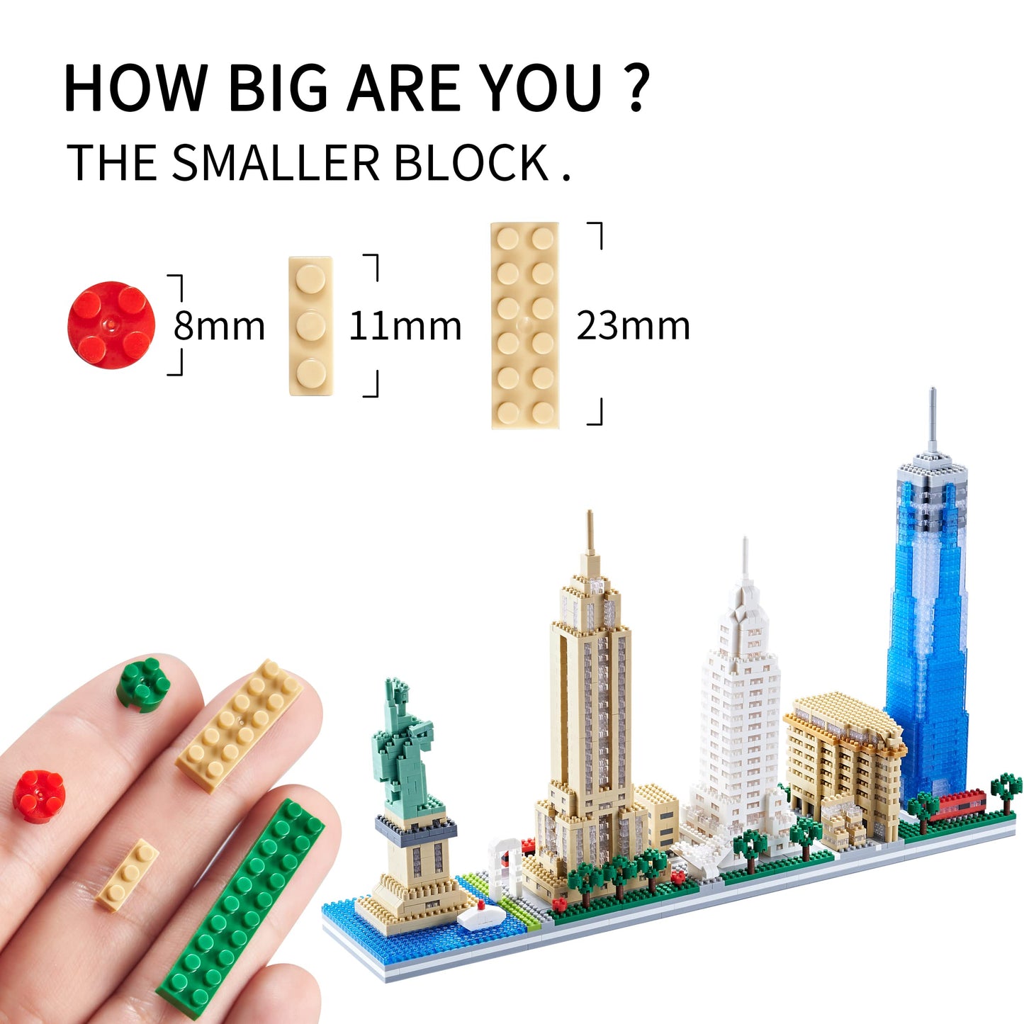 KLMEi City Architecture NYC Skyline Micro Building Blocks Set for Adults – 3452 Pieces