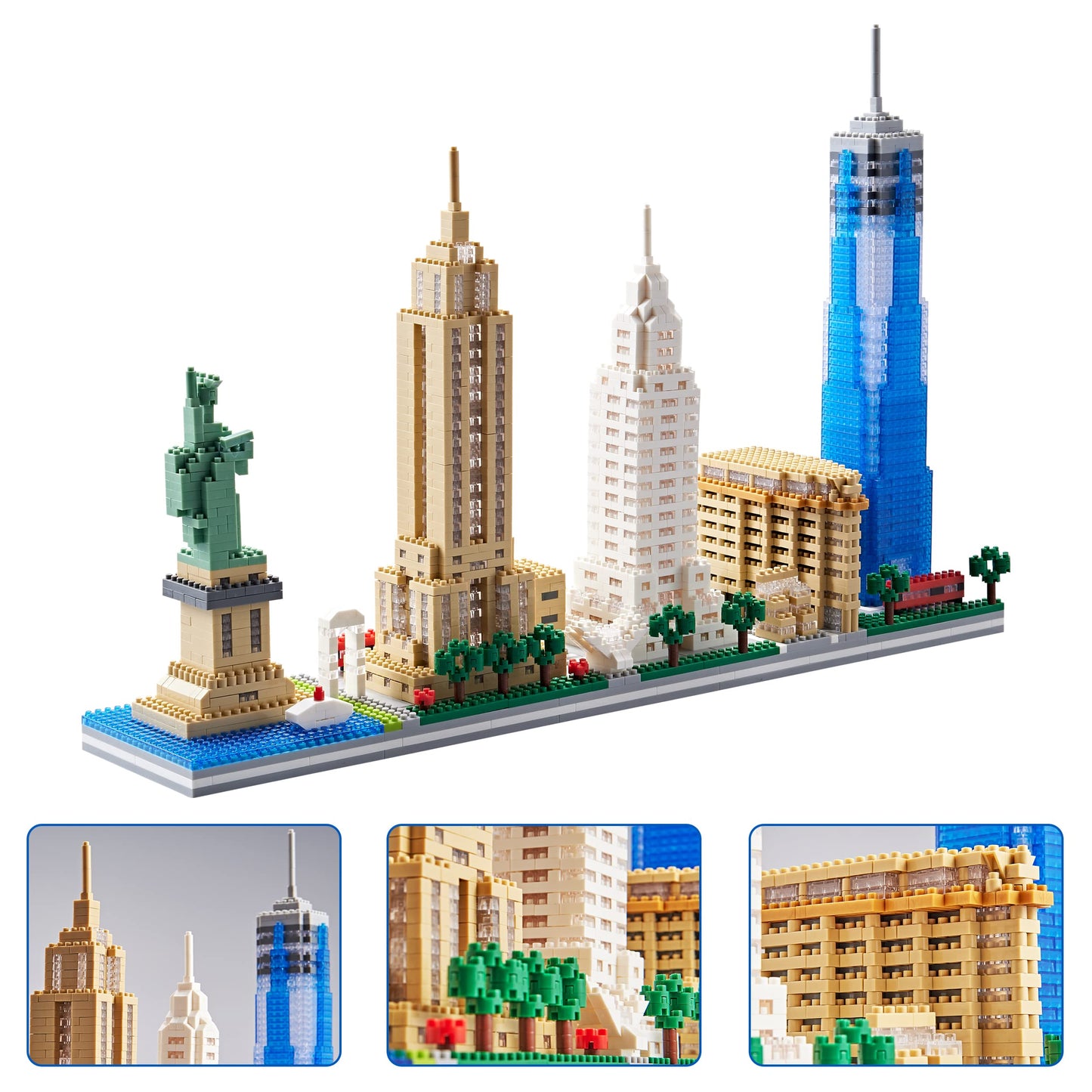 KLMEi City Architecture NYC Skyline Micro Building Blocks Set for Adults – 3452 Pieces