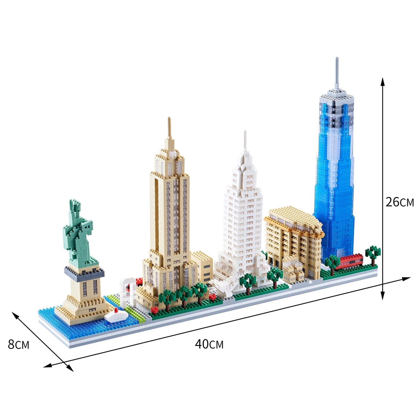 KLMEi City Architecture NYC Skyline Micro Building Blocks Set for Adults – 3452 Pieces