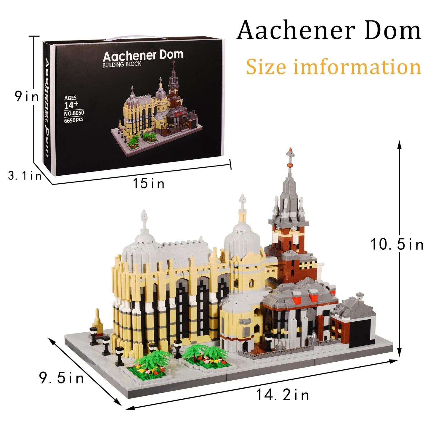 KLMEi Aachen Cathedral 6650PCS Architecture Micro Building Blocks Set – DIY Collectible Model