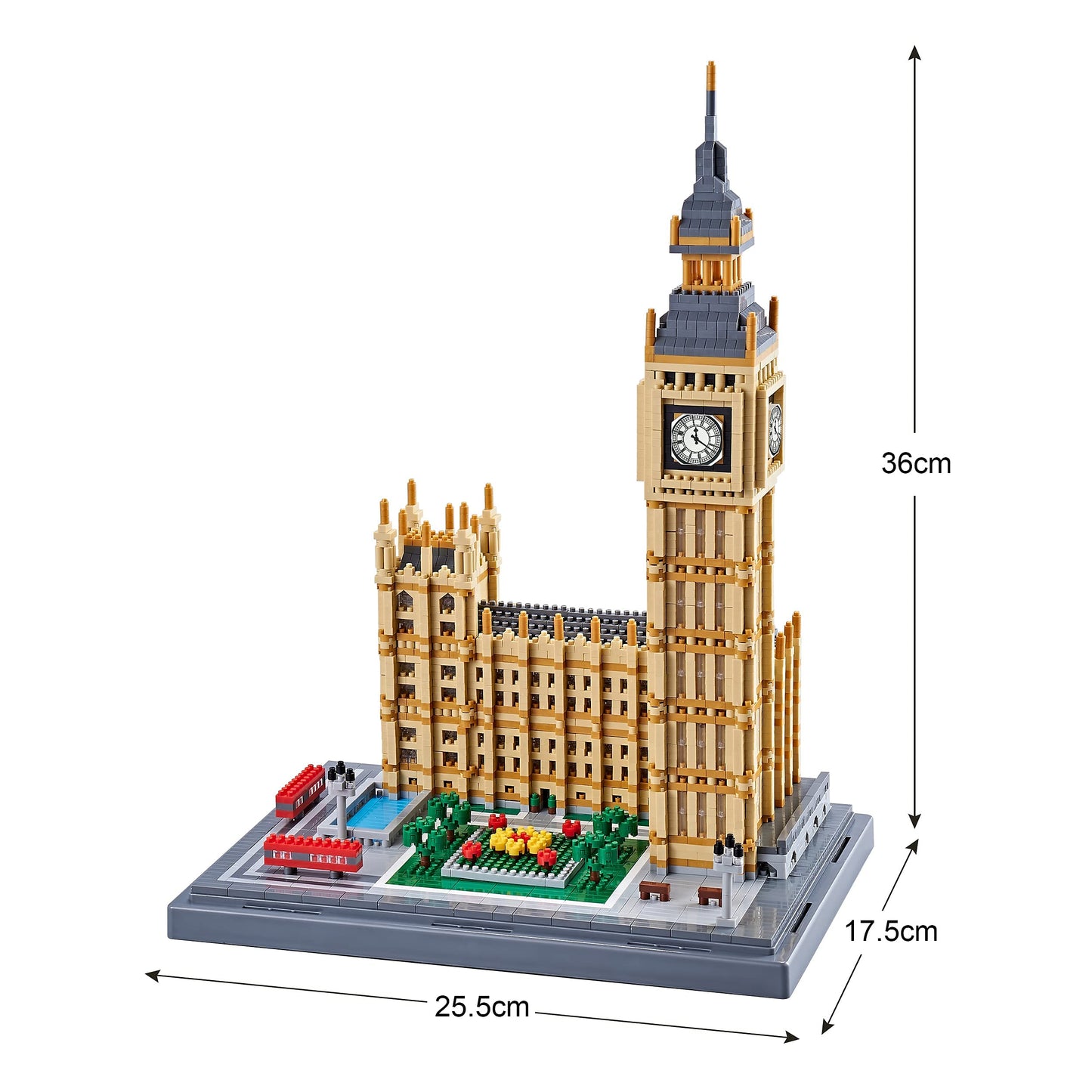 KLMEi Real Architecture London Elizabeth Tower Big Ben Micro Building Blocks Set – 6473 PCS for Adults, Collectible World Landmark Model