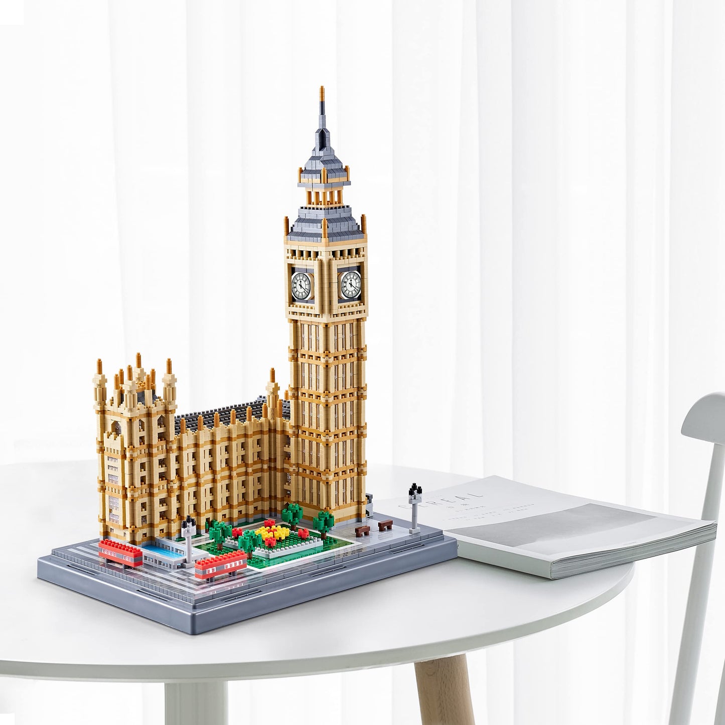 KLMEi Real Architecture London Elizabeth Tower Big Ben Micro Building Blocks Set – 6473 PCS for Adults, Collectible World Landmark Model