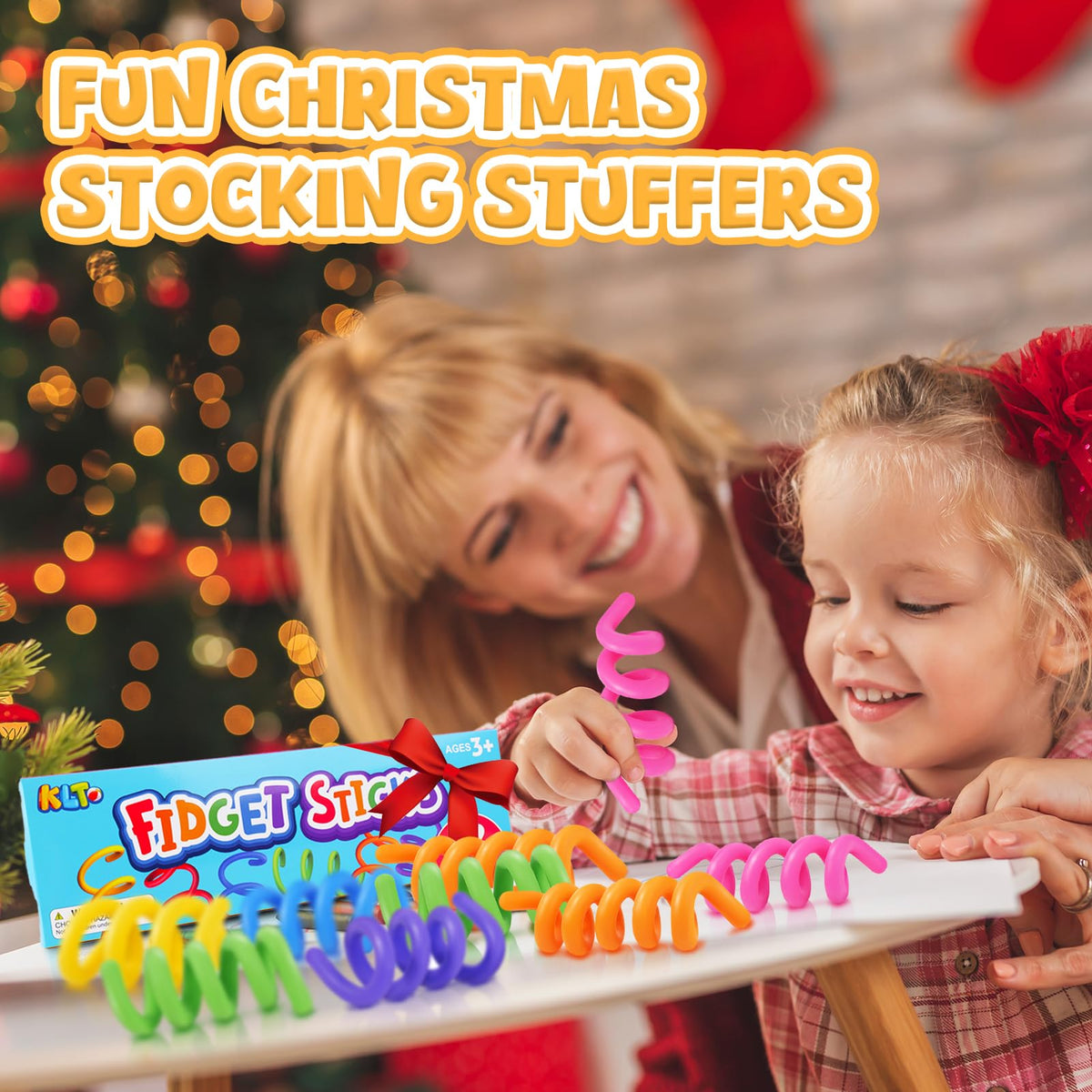 KLT Sensory Sticks 12-Pack Fidget Toys for Kids – Quiet Classroom Calming