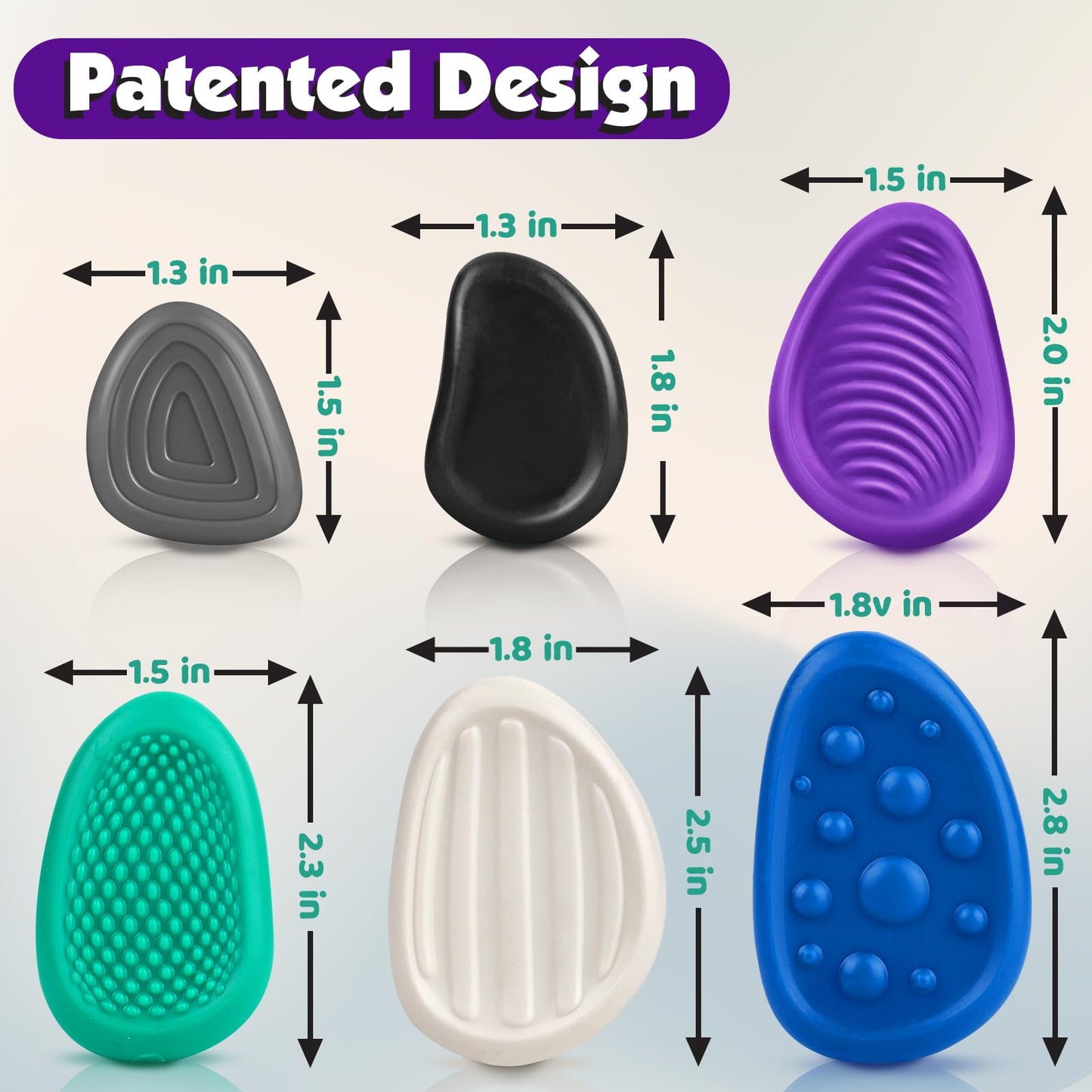 KLT Fidget Toys Adults Sensory Stone – 6 Pack Textured Worry Stones for Focus, Calm, and Discreet Relief